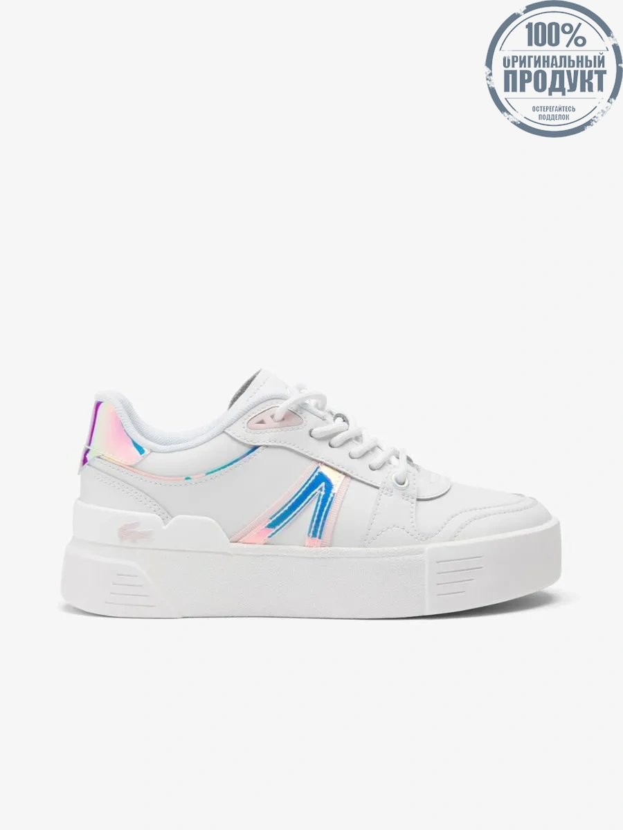 LACOSTE White Women’s L002 Evo Holographic Leather Trainers LACOSTE White Women’s L002 Evo Holographic Leather Trainers