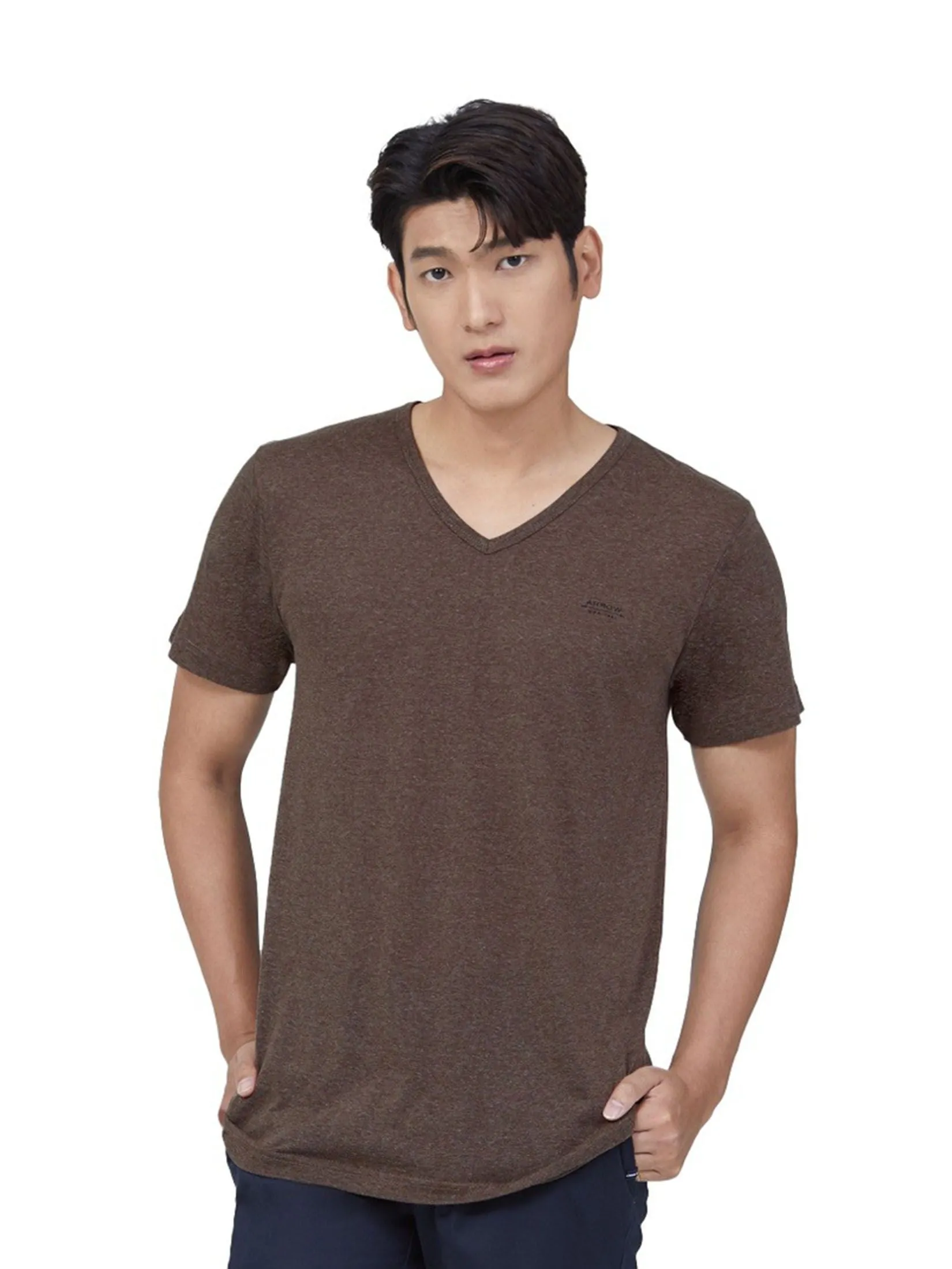 ARROW Inner T-Shirt V-Neck Dark Brown, Model: MXWV91E ARROW Inner T-Shirt V-Neck Dark Brown, Model: MXWV91E
