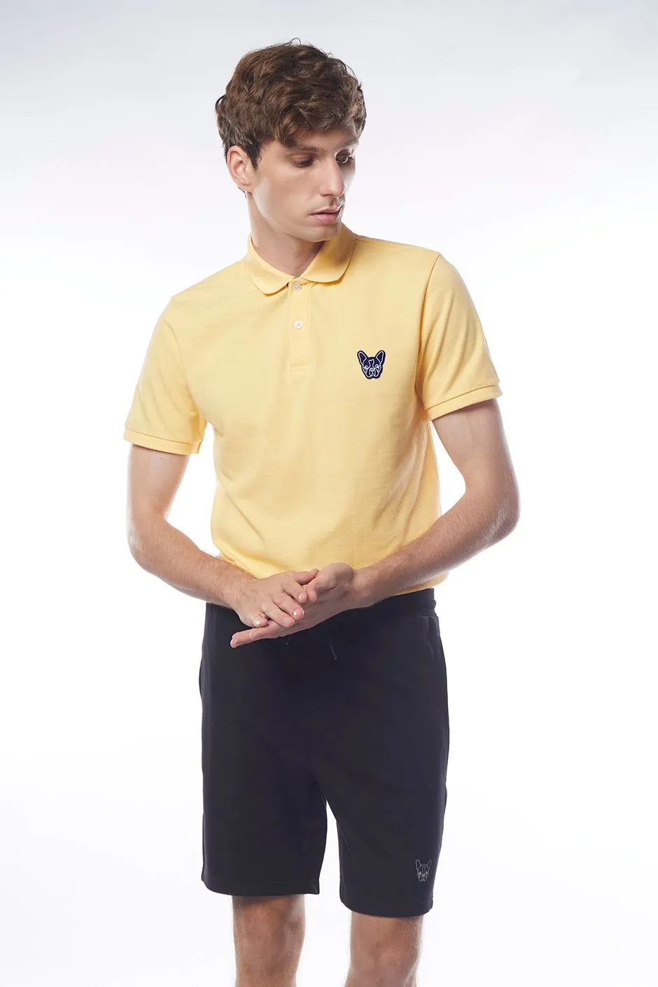ESP Frenchie Polo Shirt Men Mid Yellow ESP Frenchie Polo Shirt Men Mid Yellow