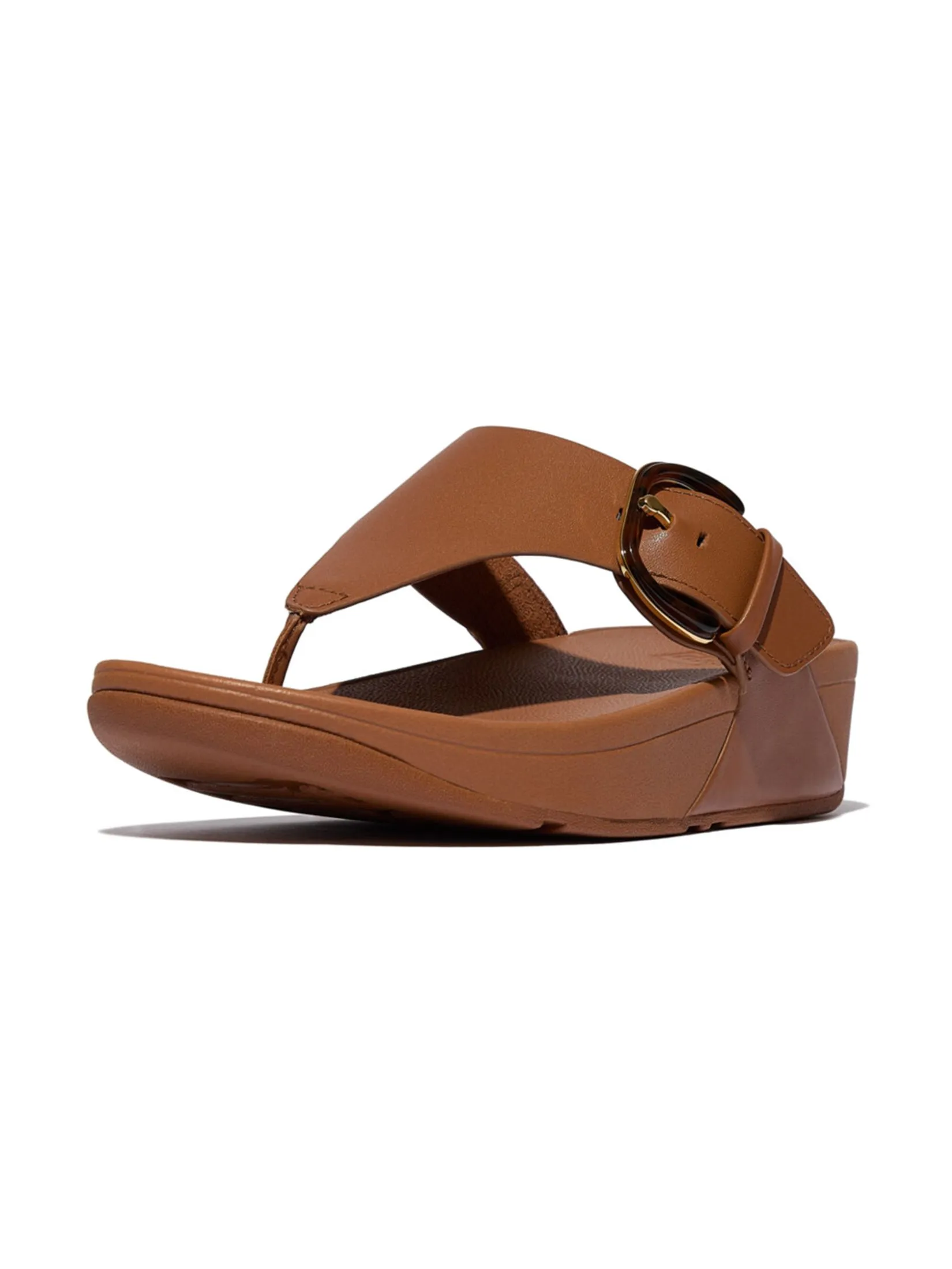 FitFlop™ WOMEN'S LULU RESIN-BUCKLE TOE-POST BROWN FitFlop™ WOMEN'S LULU RESIN-BUCKLE TOE-POST BROWN