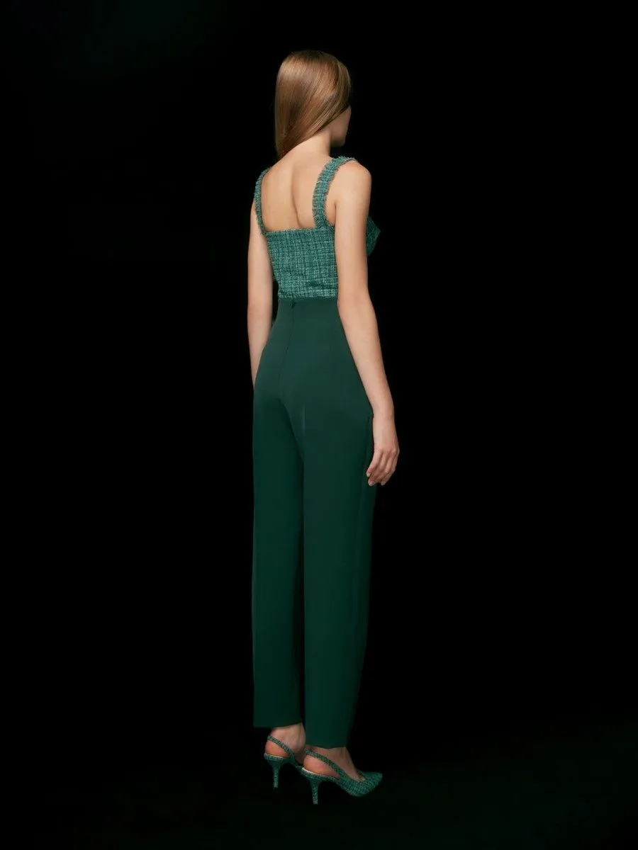 ASAVA (AW23) Rosette High Waisted Tapered Women Pants Green ASAVA (AW23) Rosette High Waisted Tapered Women Pants Green