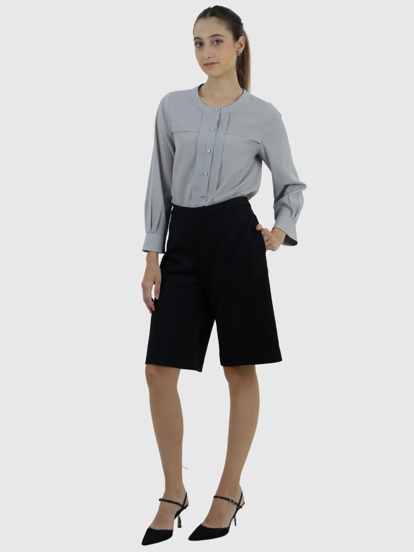 VERONIQA Women Pants Trousers Cushion Black VERONIQA Women Pants Trousers Cushion Black