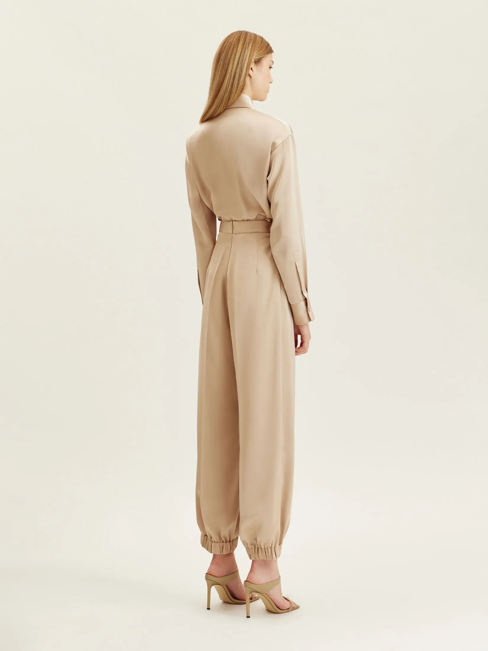 ASAVA (AW24 )Claudette Tapered Women Pants Beige ASAVA (AW24 )Claudette Tapered Women Pants Beige