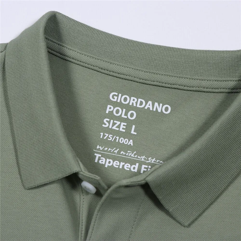 GIORDANO Green Men's 3D Lion Cotton Lycra Pique Polo GIORDANO Green Men's 3D Lion Cotton Lycra Pique Polo