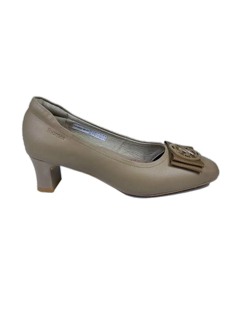 THAMES Women 2 Inch High Heel Shoes Beige THAMES Women 2 Inch High Heel Shoes Beige