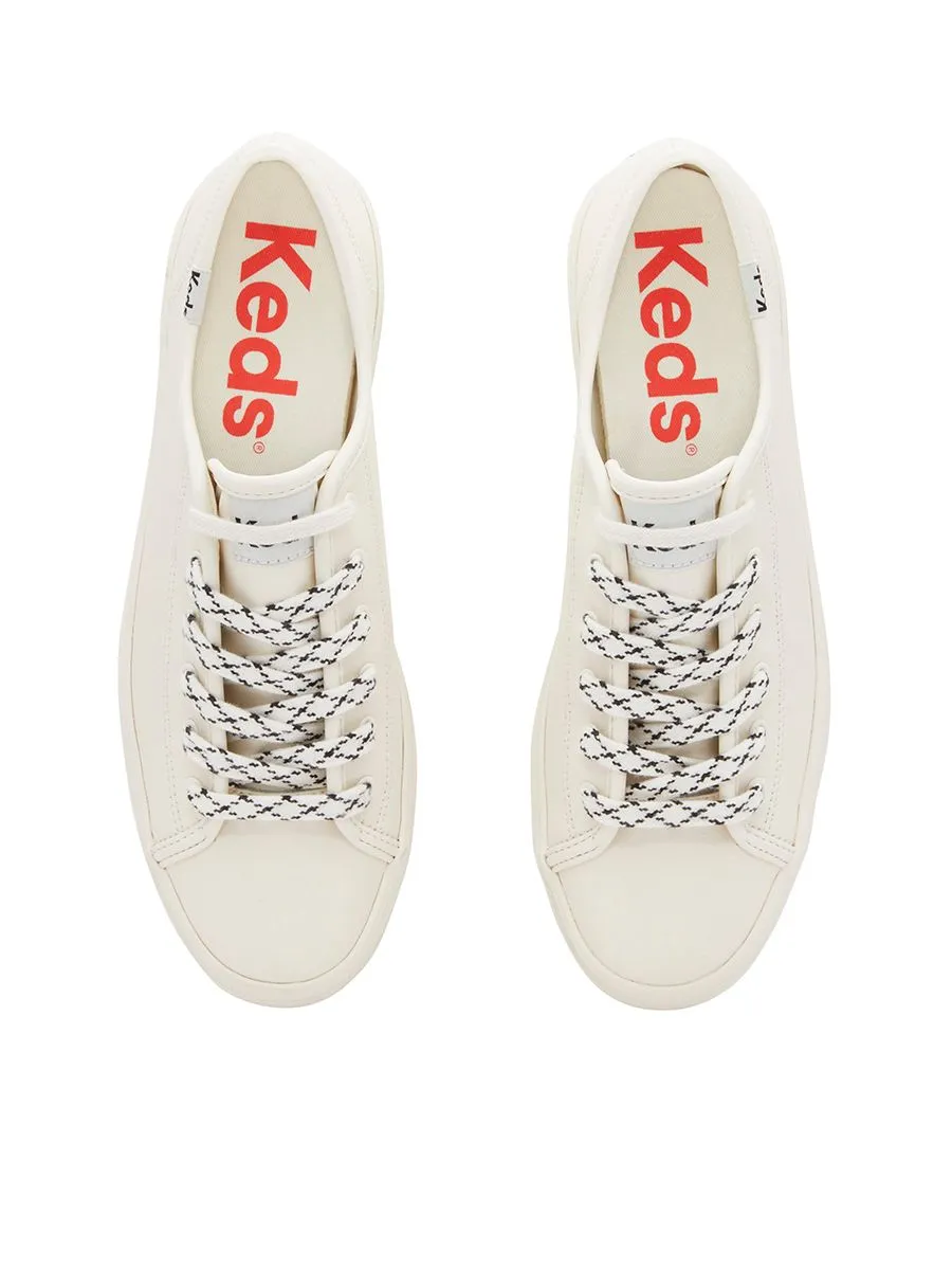 KEDS Women Triple Kick Leather Bottom Foxing Stripe White KEDS Women Triple Kick Leather Bottom Foxing Stripe White