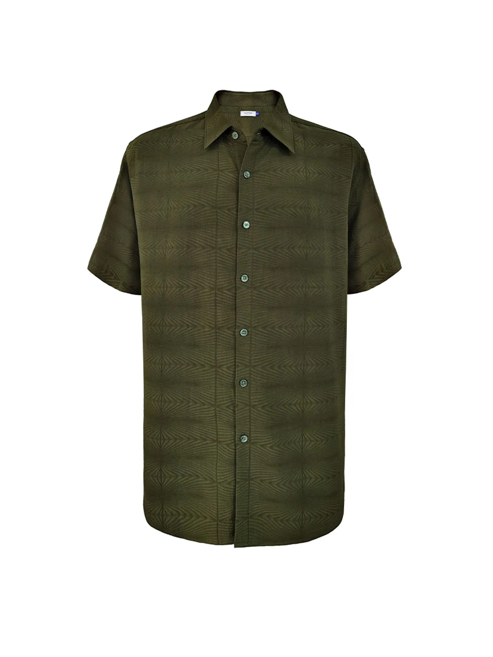 DAPPER DAPPER Textured Jacquard Shirt Olive Green DAPPER DAPPER Textured Jacquard Shirt Olive Green