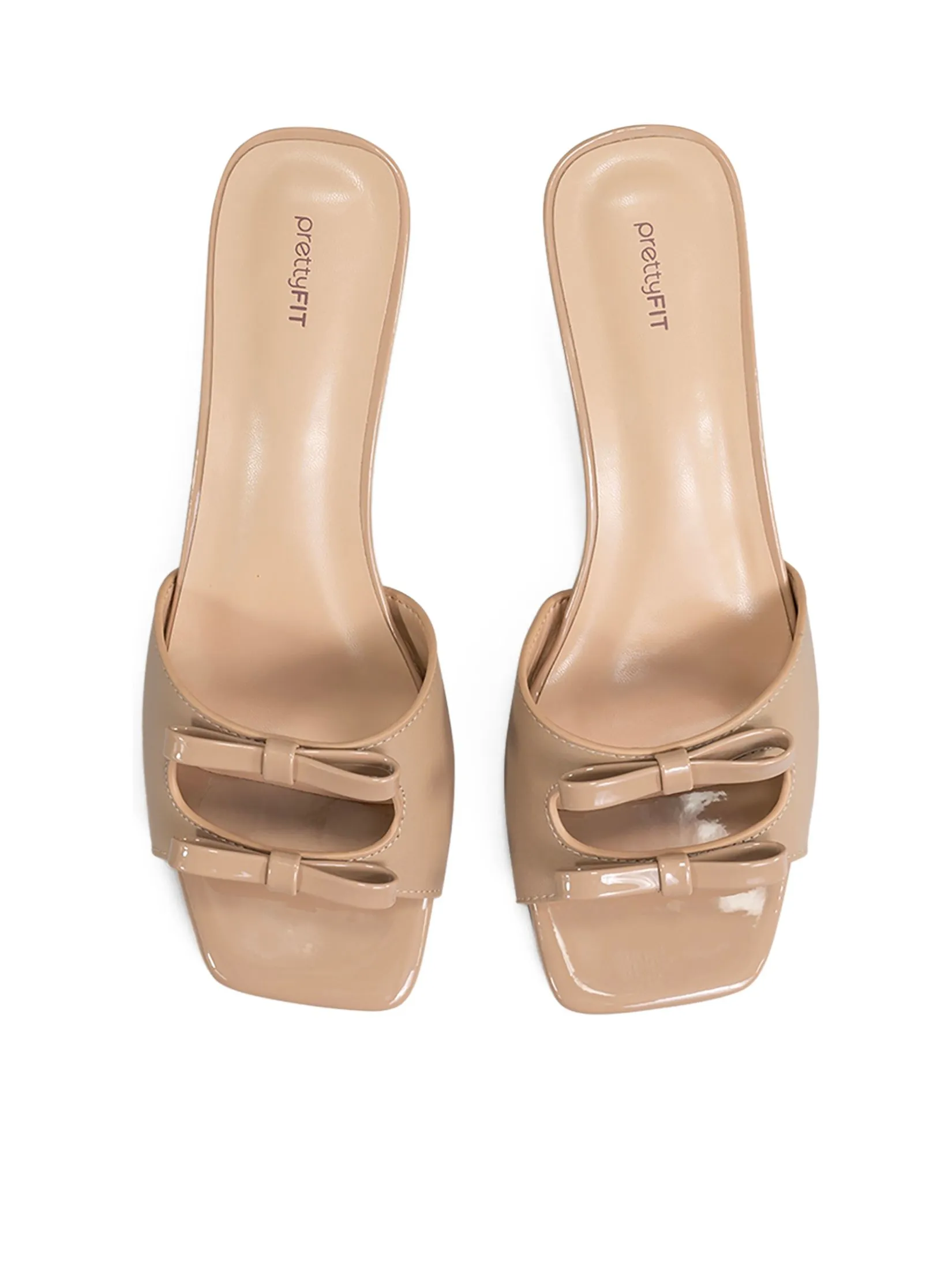 PRETTY FIT Women Mules Bows Across Front Beige PRETTY FIT Women Mules Bows Across Front Beige