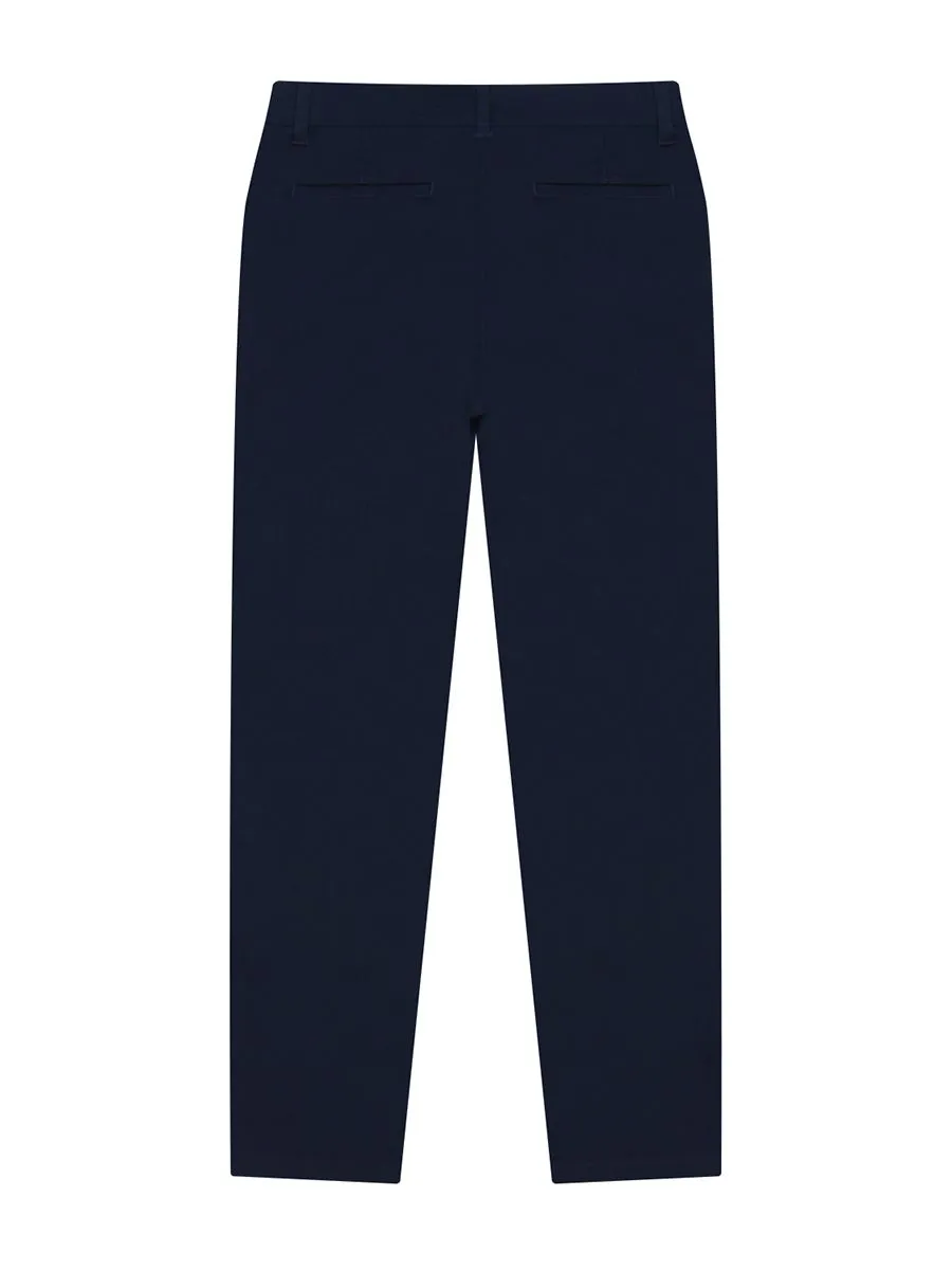 GIORDANO Women's Twill Regular Elastic Waist Woven Pants (180° Waistband) Navy blue GIORDANO Women's Twill Regular Elastic Waist Woven Pants (180° Waistband) Navy blue