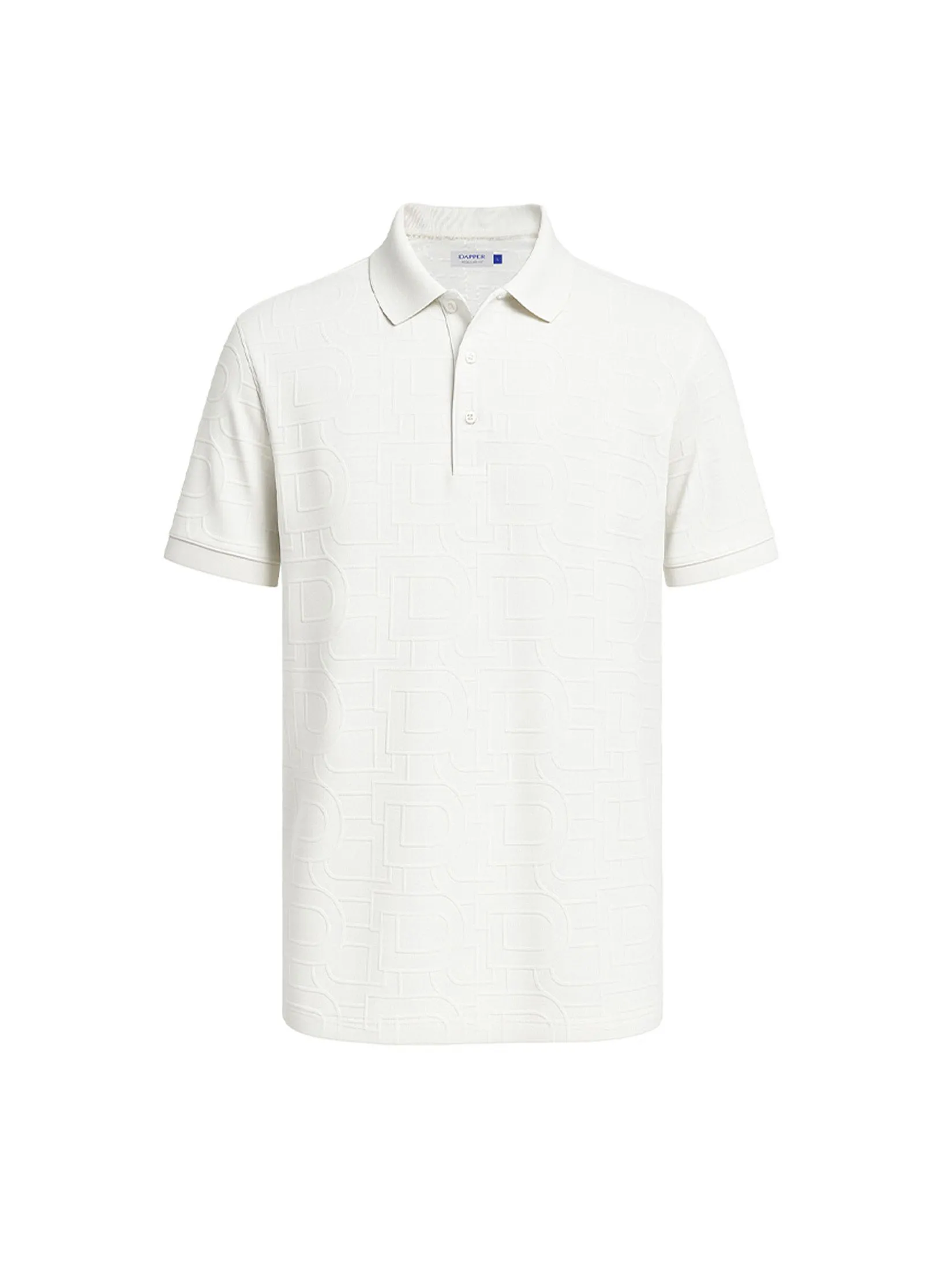 DAPPER DAPPER DP Jacquard Polo Shirt White DAPPER DAPPER DP Jacquard Polo Shirt White