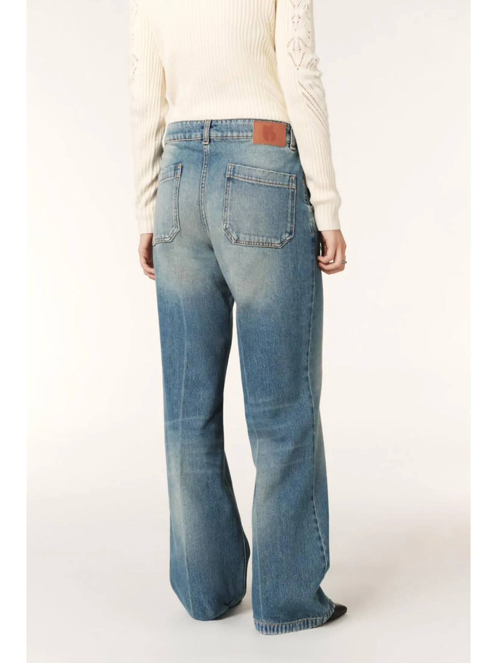 BA&SH Women Jeans Lightly Distressed Blue BA&SH Women Jeans Lightly Distressed Blue