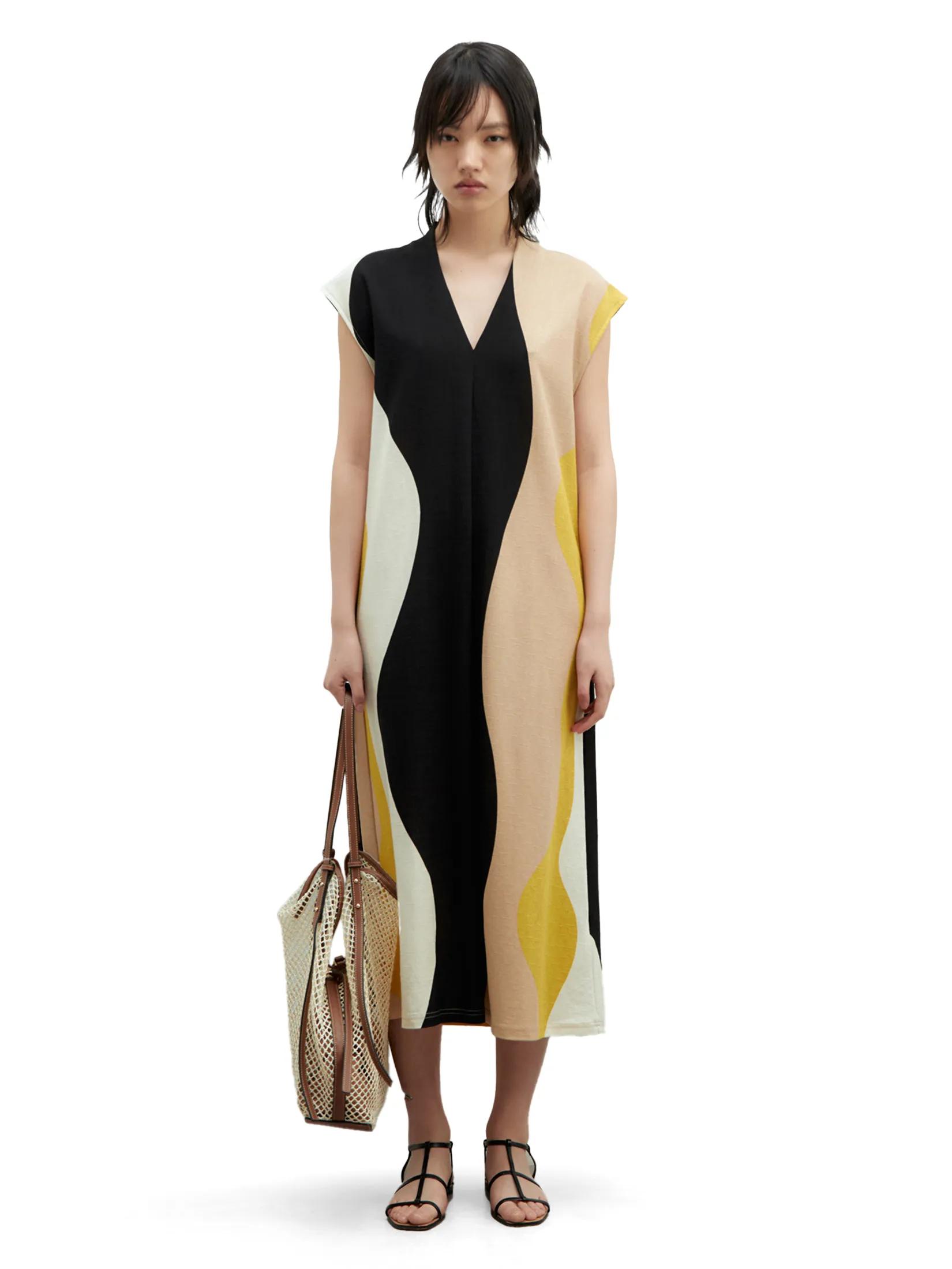 SFERA Women Midi Dress Basic Linen-Effect SFERA Women Midi Dress Basic Linen-Effect