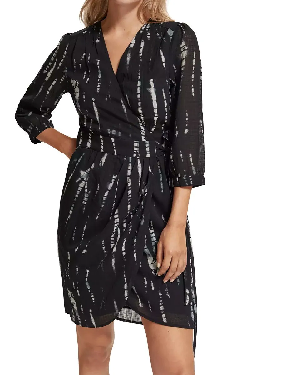 SCOTCH&SODA Women Mini Wrap Dress Tie Dye Rope SCOTCH&SODA Women Mini Wrap Dress Tie Dye Rope