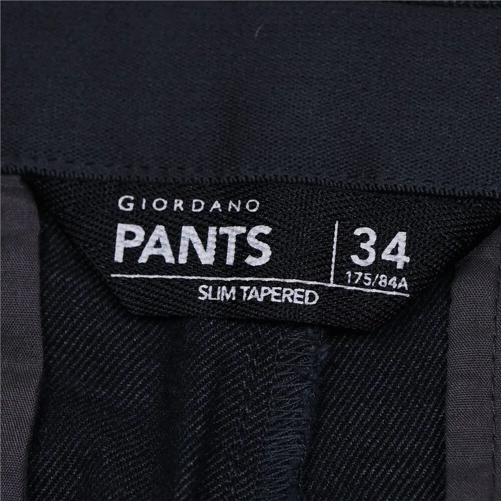 GIORDANO Grey Men's Super Stretch Low Rise Slim Easy Care Pants (180° Expandable Waistband) GIORDANO Grey Men's Super Stretch Low Rise Slim Easy Care Pants (180° Expandable Waistband)