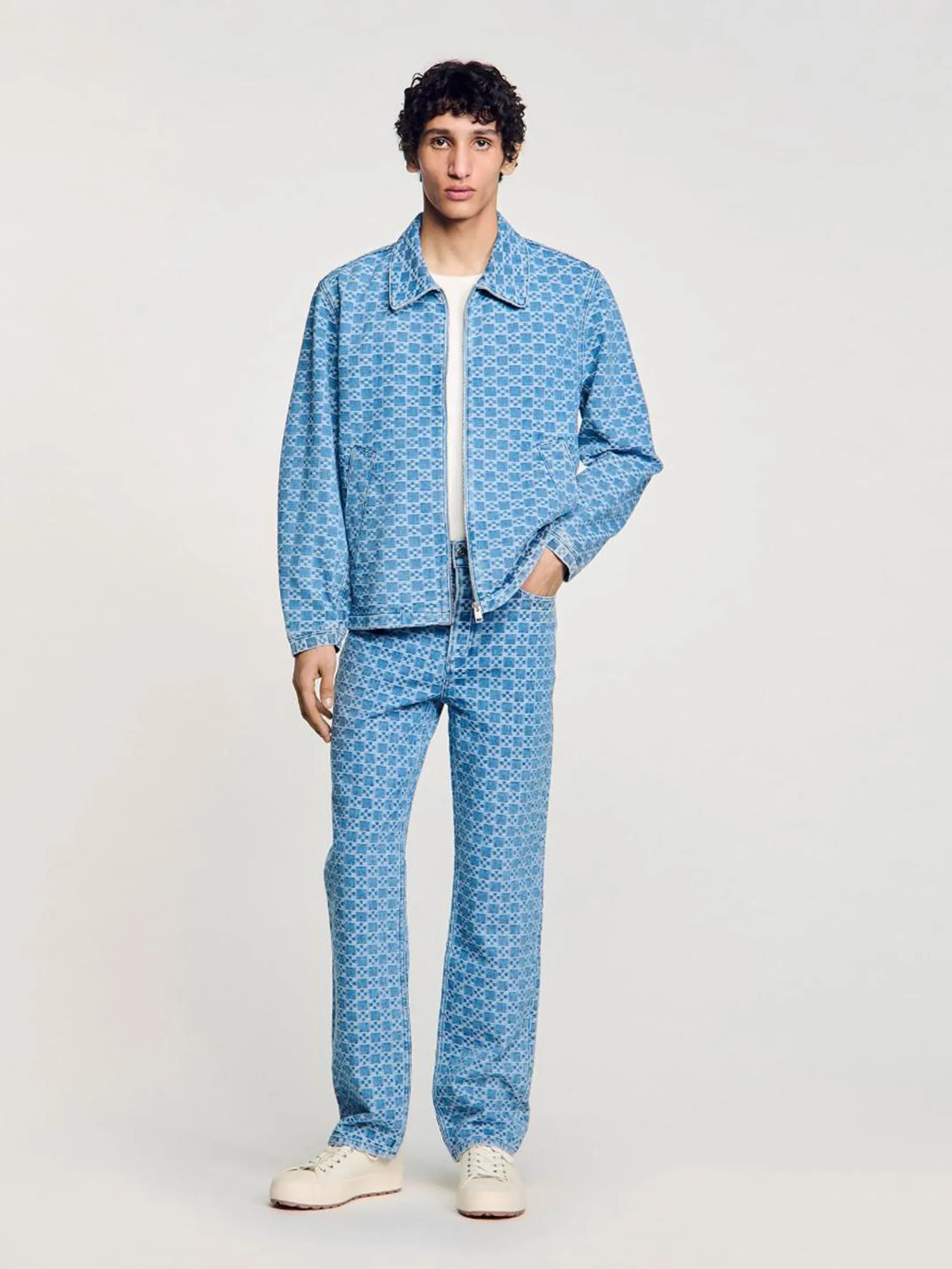 SANDRO Square Cross Denim Jacket SANDRO Square Cross Denim Jacket