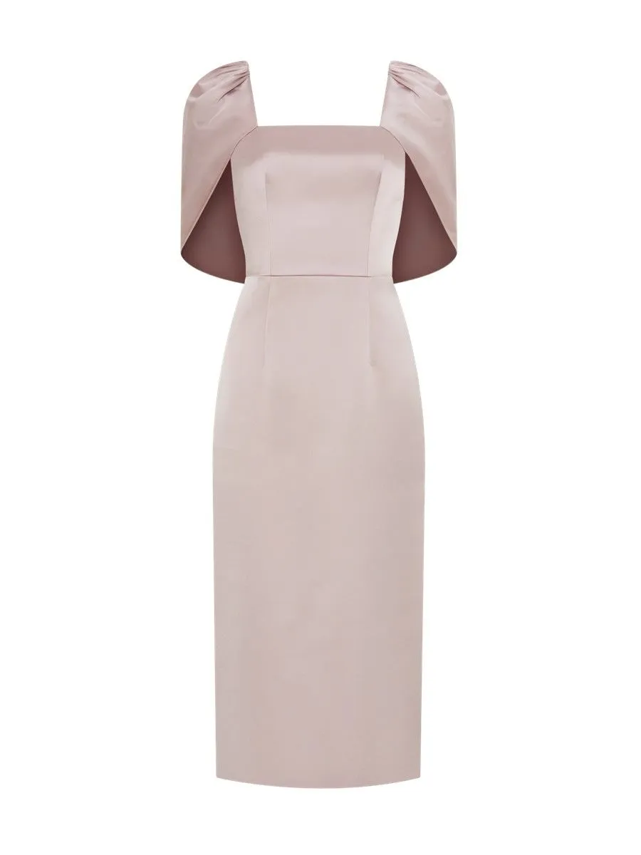 ASAVA ( SS24 )Tatiana Cape-sleeve Women Dress Pink ASAVA ( SS24 )Tatiana Cape-sleeve Women Dress Pink