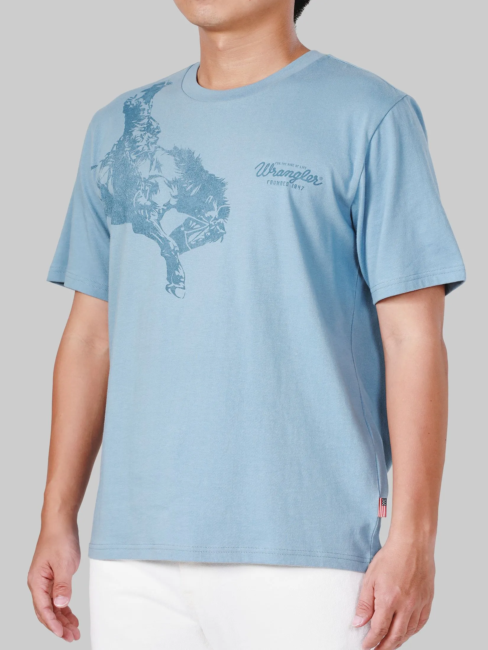 WRANGLER Men's Tee Short Sleeve Everyday with Wrangler Collection Regular Fit Blue WRANGLER Men's Tee Short Sleeve Everyday with Wrangler Collection Regular Fit Blue