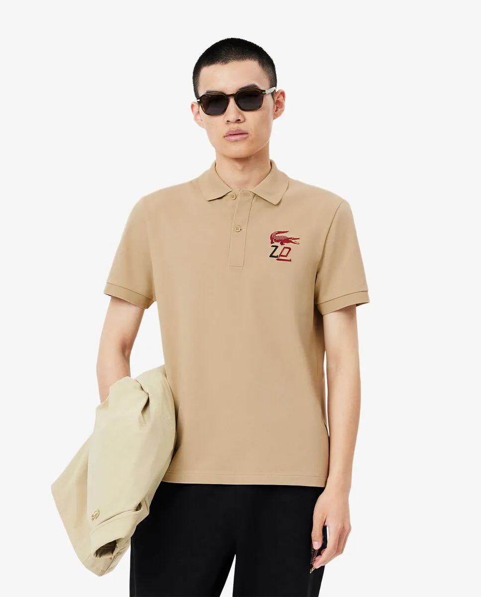 LACOSTE Regular Fit Chinese New Year Special Edition Polo Shirt Beige LACOSTE Regular Fit Chinese New Year Special Edition Polo Shirt Beige