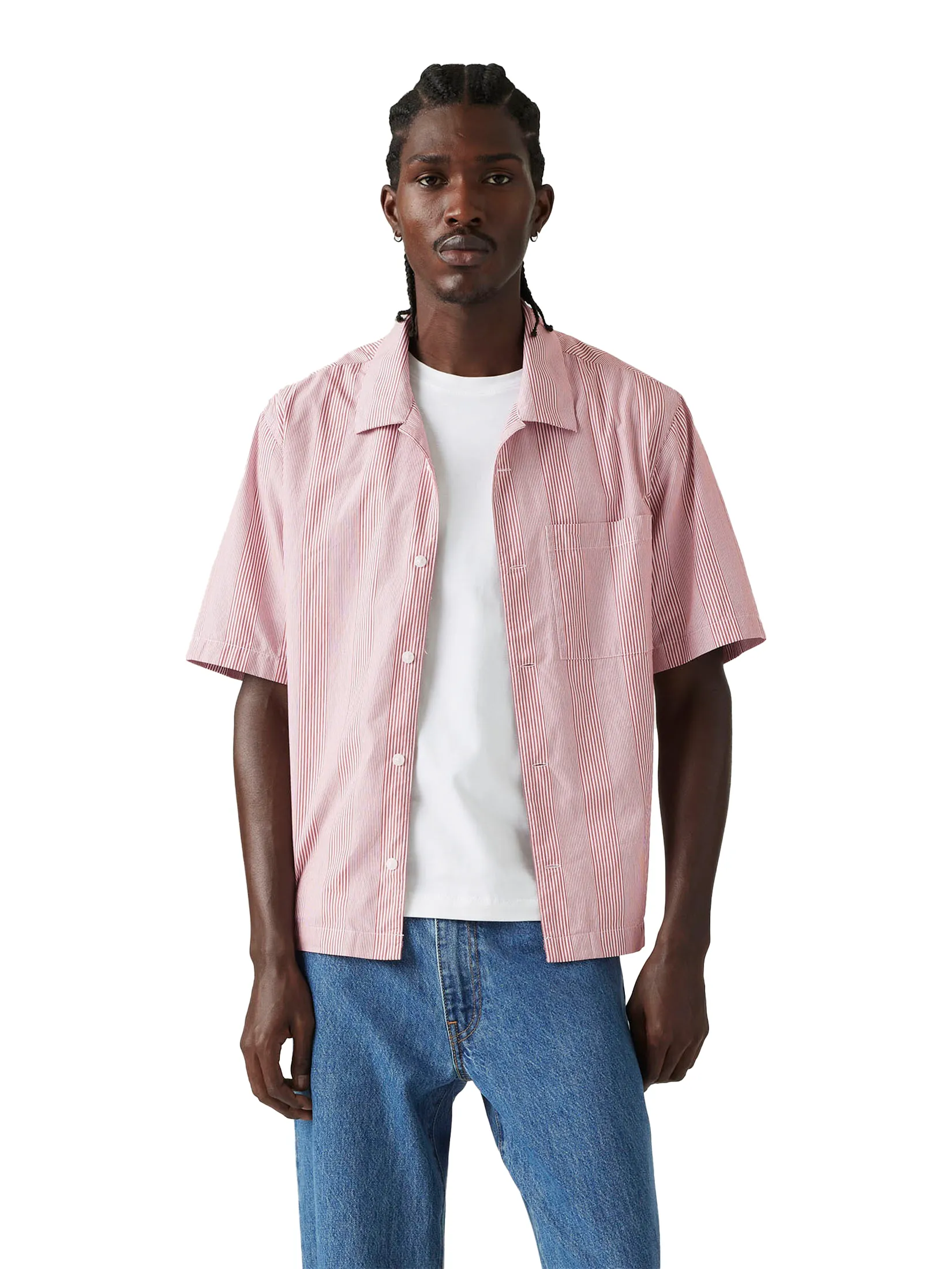 LEVI'S Men's Short-Sleeve Townes Boxy Shirt Red