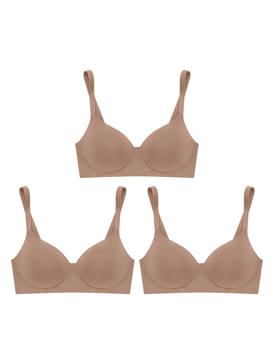 SABINA [Pack 3 Piece] Bra Seamless Fit Perfect Bra Collection - Tan