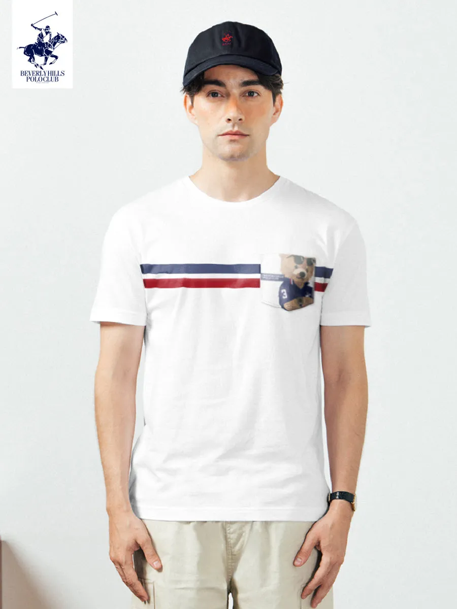 BEVERLY HILLS POLO CLUB White Unisex T-Shirt REGULAR-FIT Model BNSR164