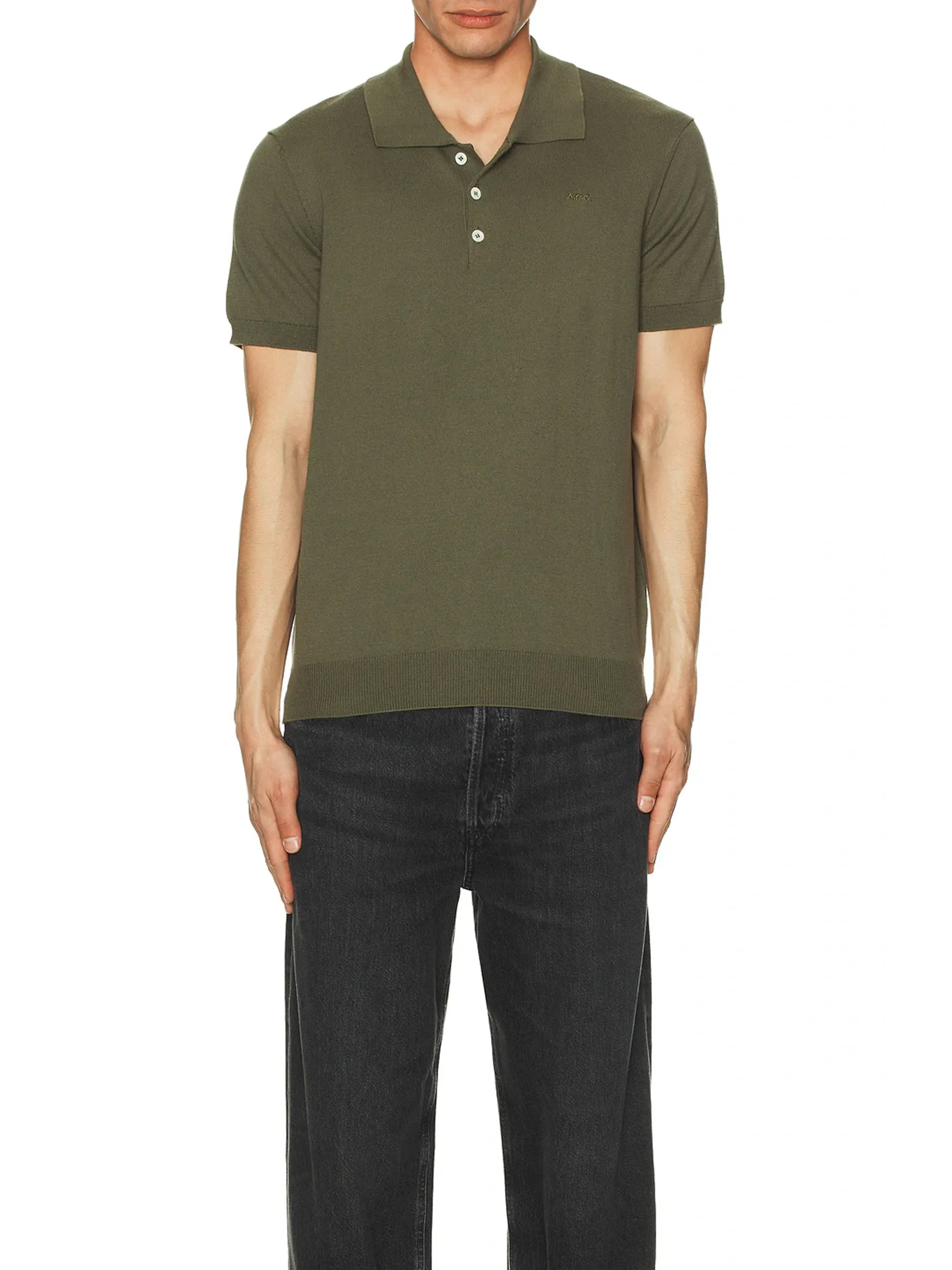 A.P.C. Men Polo Gregory SS25 Kaki Clair A.P.C. Men Polo Gregory SS25 Kaki Clair