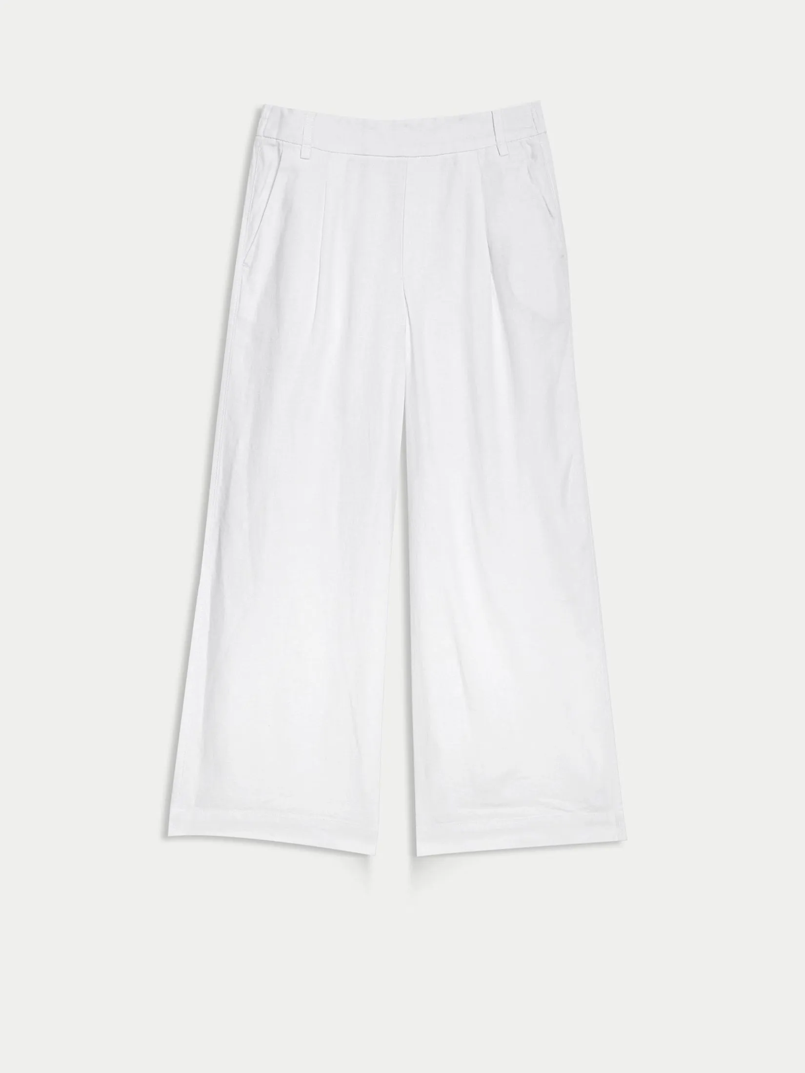 MARKS & SPENCER Women Cropped Trousers Wide Leg Linen Rich MARKS & SPENCER Women Cropped Trousers Wide Leg Linen Rich