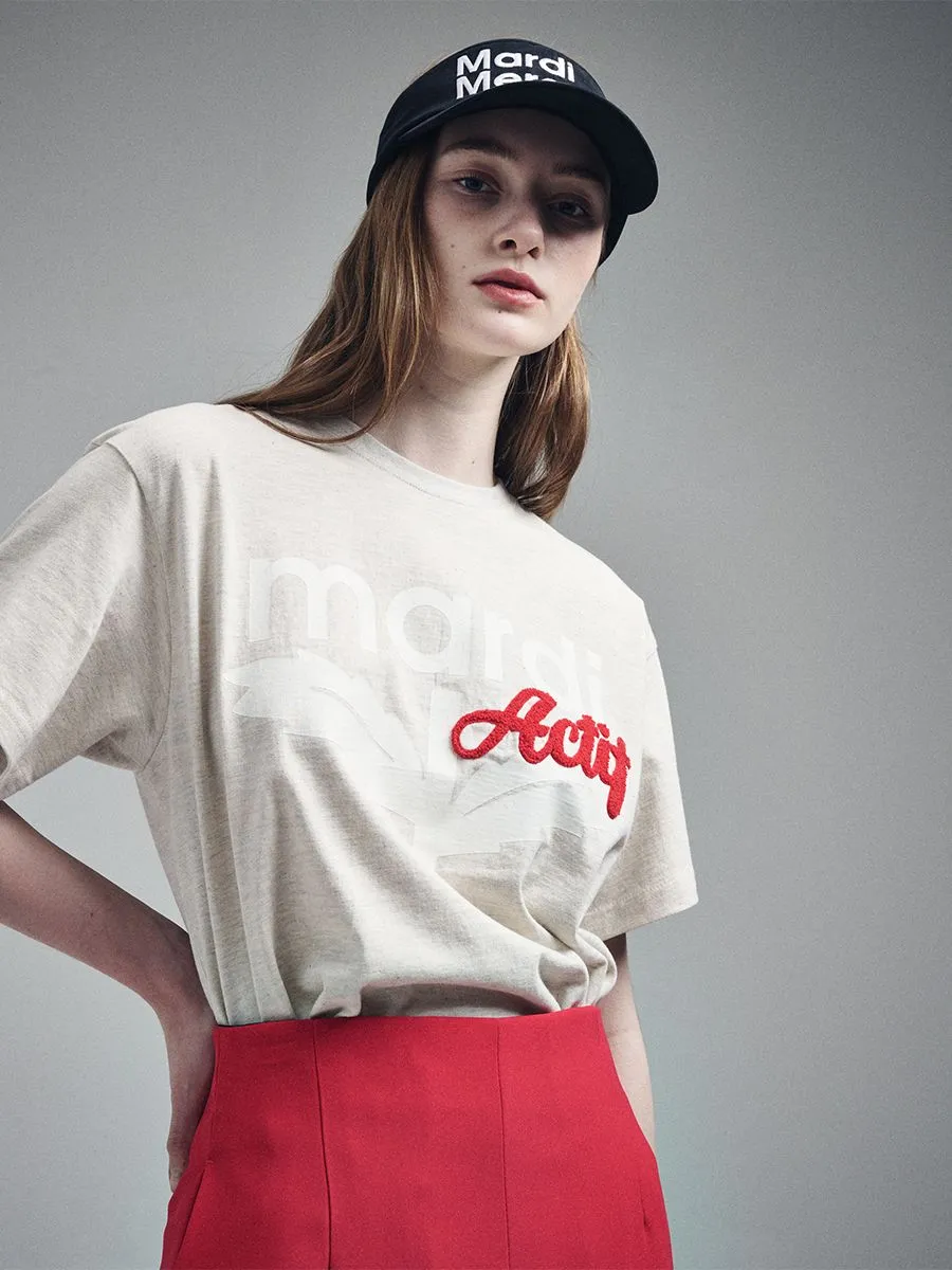 MARDI MERCREDI ACTIF T-Shirt Actif Bloommardi Oatmeal Red F MARDI MERCREDI ACTIF T-Shirt Actif Bloommardi Oatmeal Red F