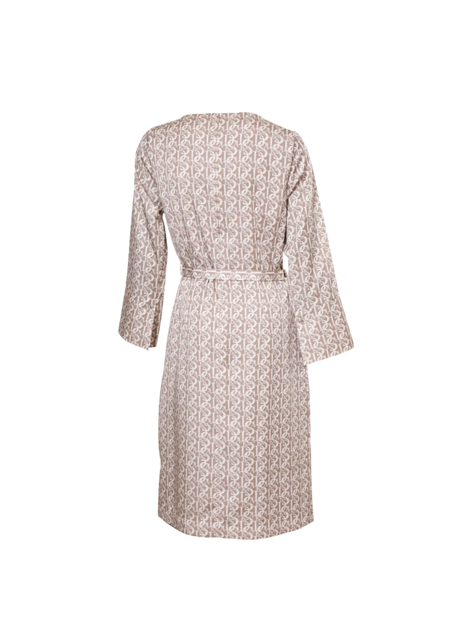 DAKS Women Long Sleeve Dress Regular Fit Beige DAKS Women Long Sleeve Dress Regular Fit Beige