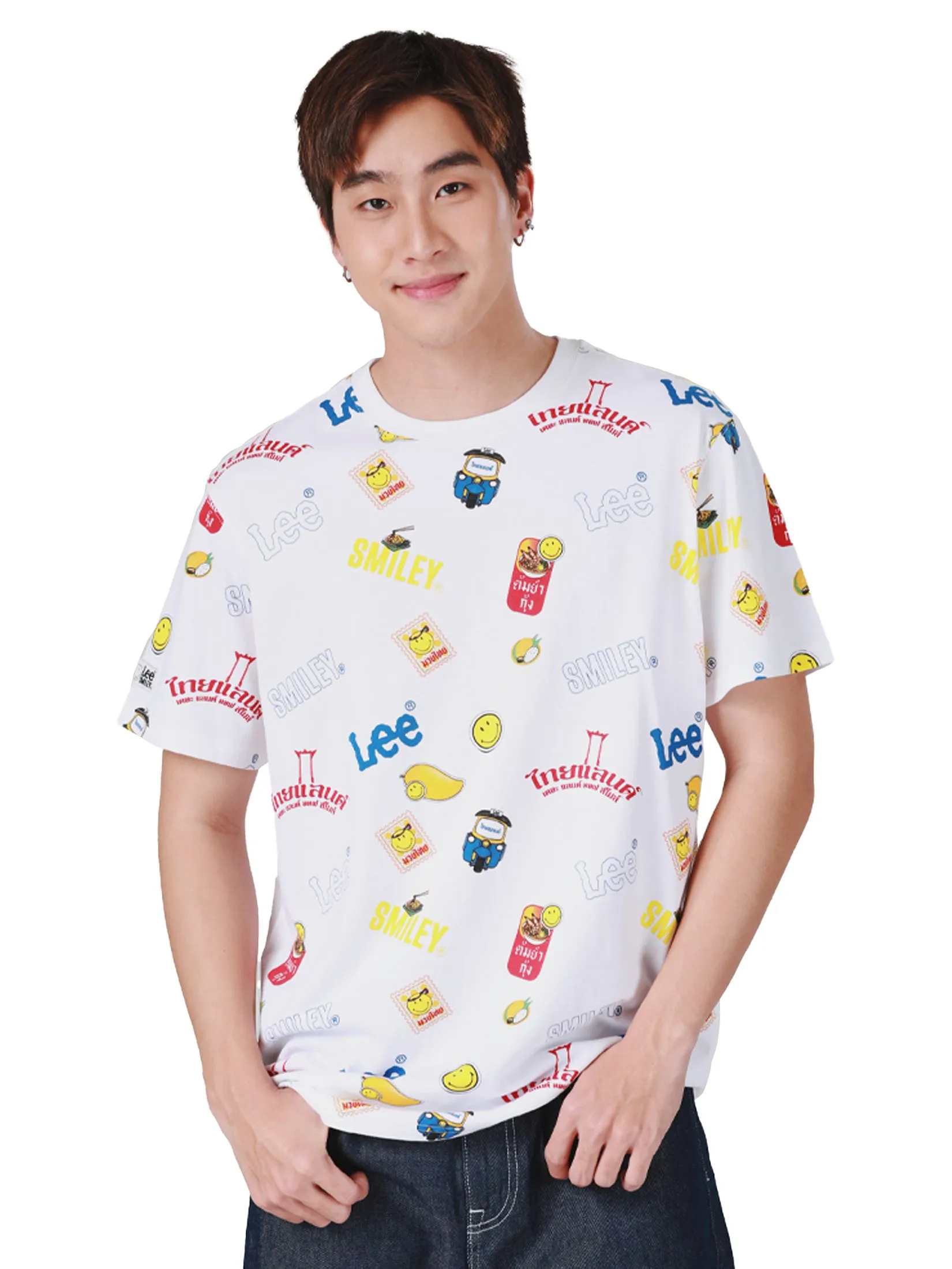 LEE Men's Tee Short Sleeve Lee Smiley Collection Comfort Fit White LEE Men's Tee Short Sleeve Lee Smiley Collection Comfort Fit White