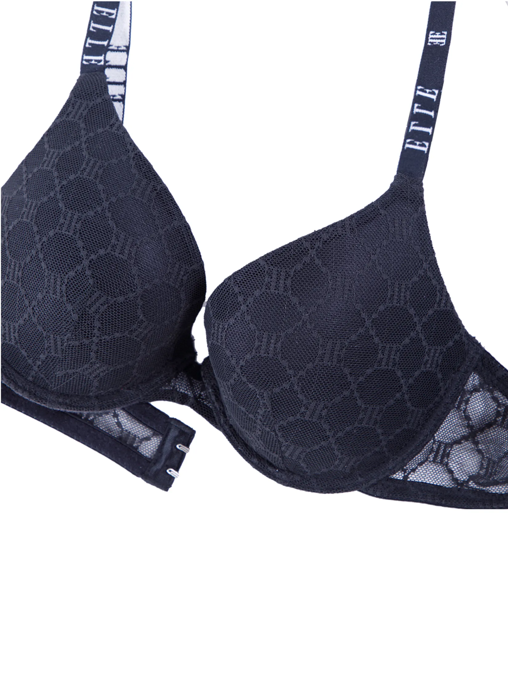 ELLE LINGERIE Women's Moulded Bra lace bra with underwire 3/4 Cup LB8603 - Black ELLE LINGERIE Women's Moulded Bra lace bra with underwire 3/4 Cup LB8603 - Black