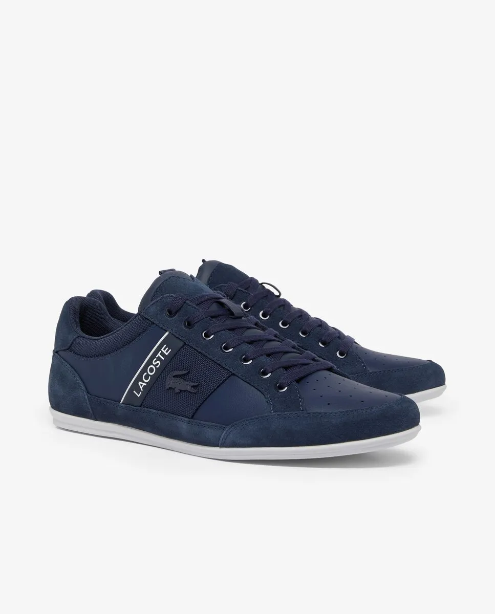 LACOSTE Men’s Chaymon Suede Sneakers Blue LACOSTE Men’s Chaymon Suede Sneakers Blue