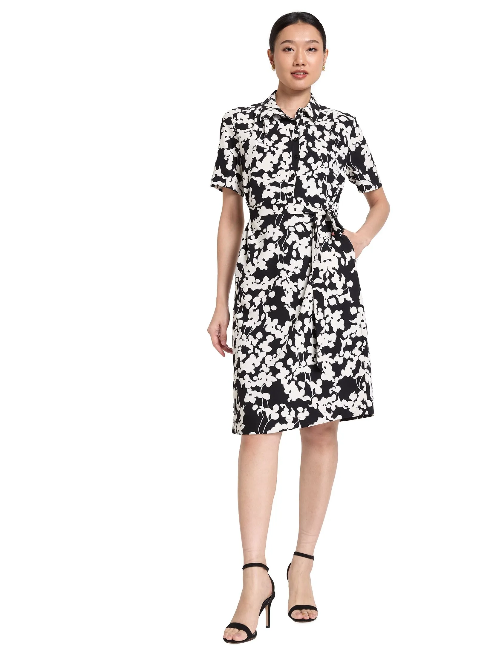 EXPRESSIONS Women Shirt Dress With Bow Detail EXPRESSIONS Women Shirt Dress With Bow Detail