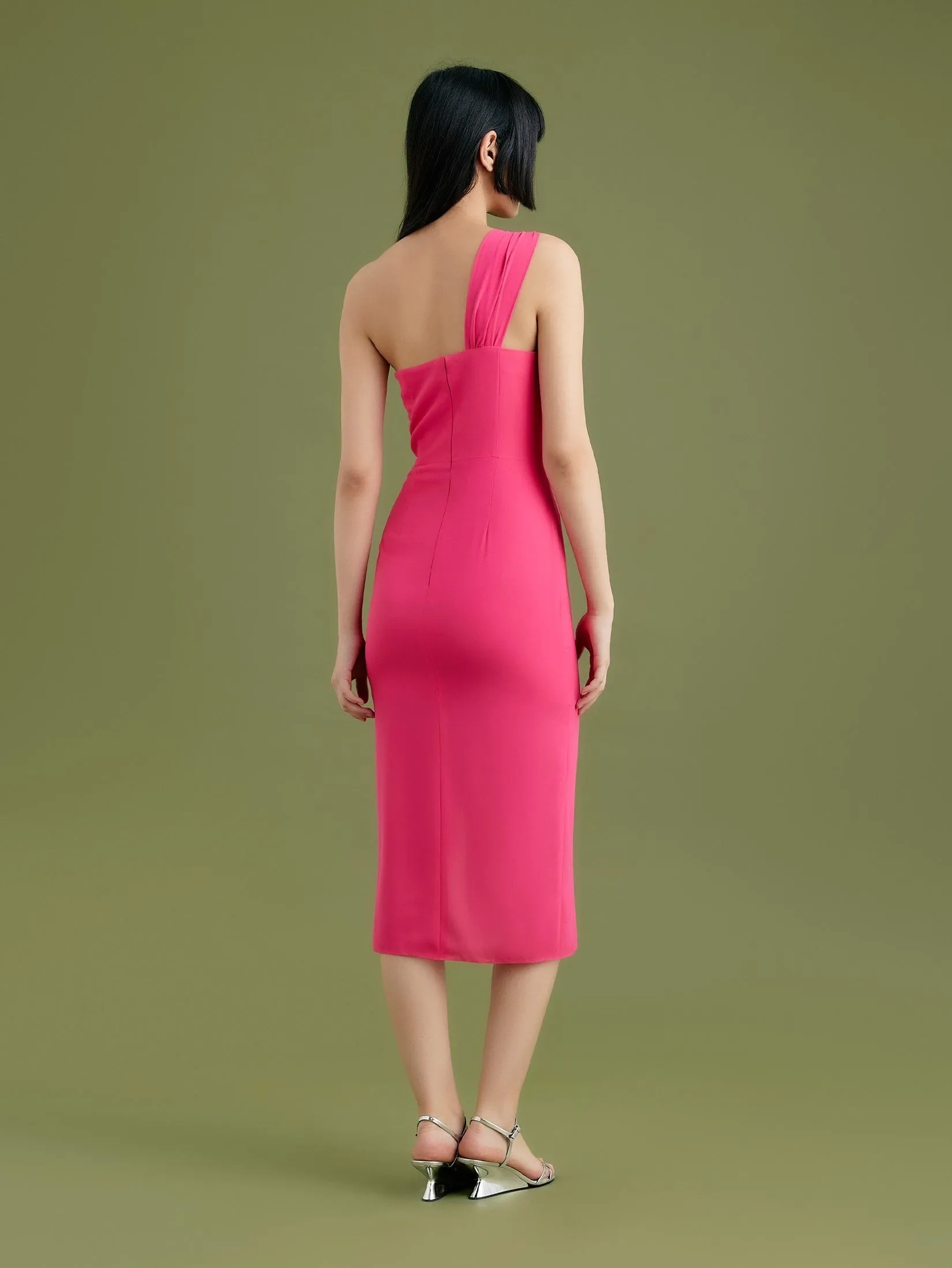ASV (AW24) Cyra Draped Women Dress Pink ASV (AW24) Cyra Draped Women Dress Pink
