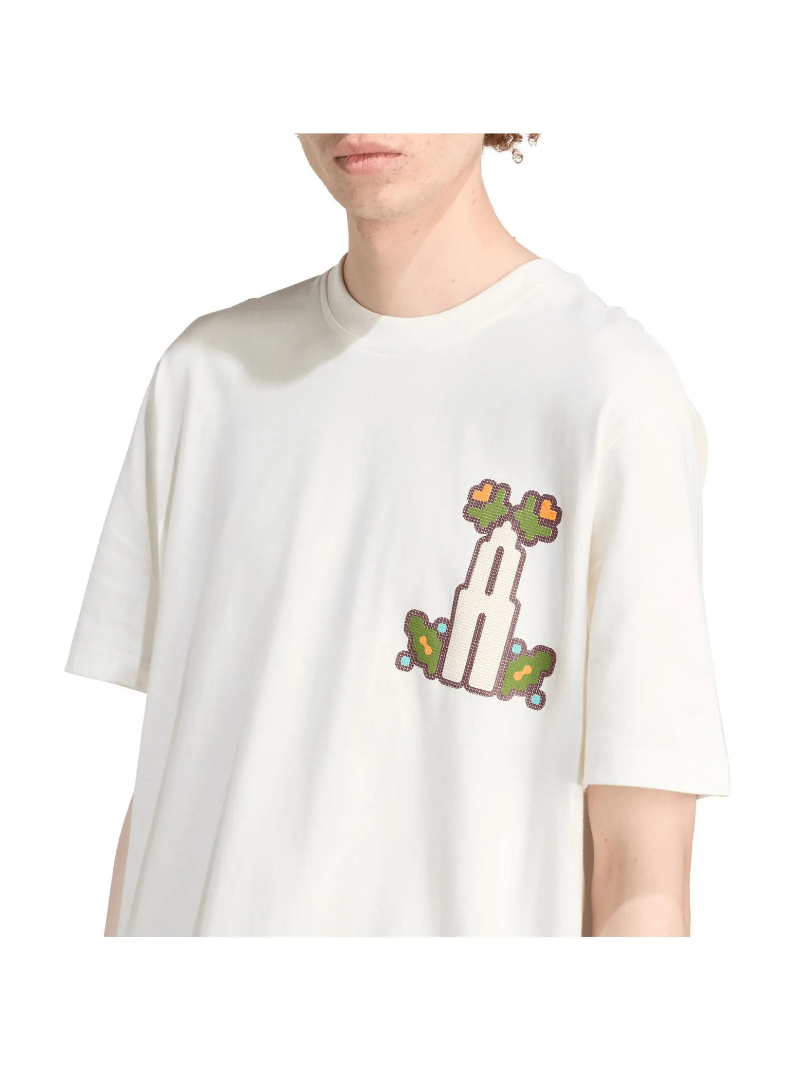 ADIDAS Men T-Shirt Monogram Loose JY2973 Off White ADIDAS Men T-Shirt Monogram Loose JY2973 Off White