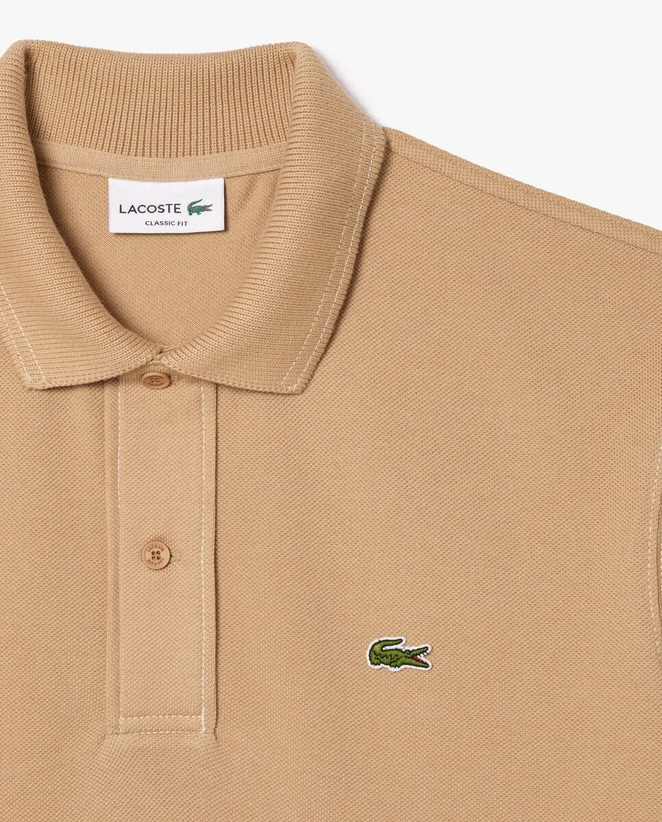 LACOSTE Classic Fit L.12.12 Heavy Petit Piqu  Polo Shirt Beige LACOSTE Classic Fit L.12.12 Heavy Petit Piqu  Polo Shirt Beige