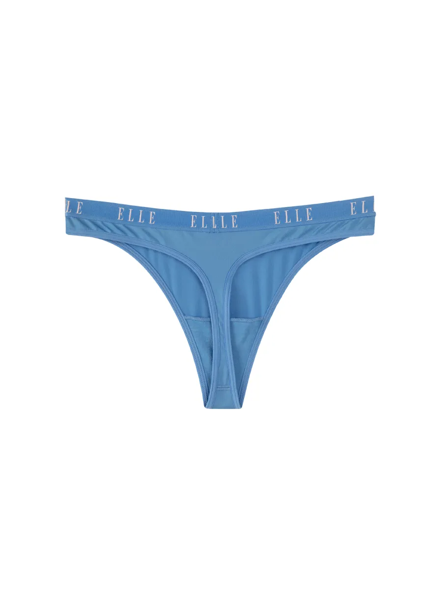 ELLE LINGERIE Women G-STRING woven rubber LOGO ELLE LU8724 - Blue ELLE LINGERIE Women G-STRING woven rubber LOGO ELLE LU8724 - Blue