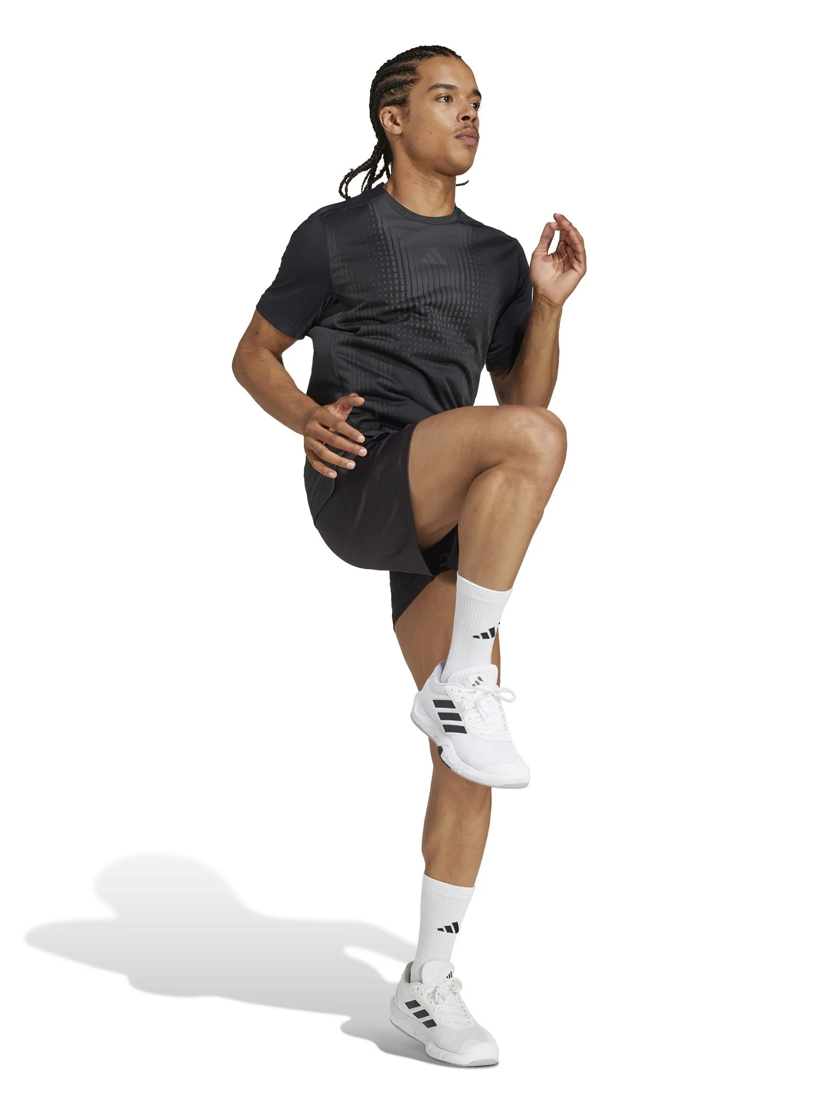 ADIDAS Men T-Shirt Airchill Black / Grey Six ADIDAS Men T-Shirt Airchill Black / Grey Six