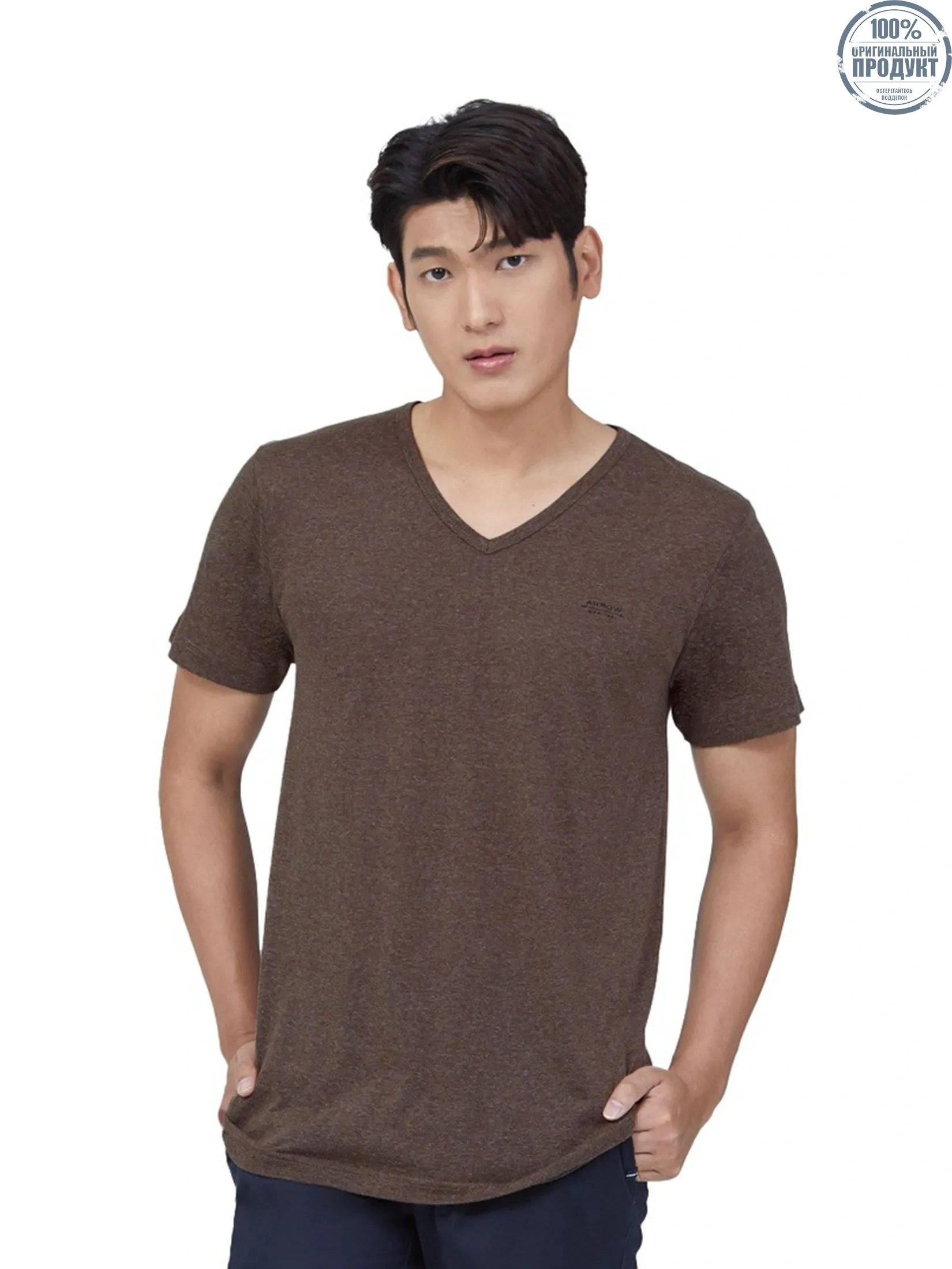 ARROW Inner T-Shirt V-Neck Dark Brown, Model: MXWV91E ARROW Inner T-Shirt V-Neck Dark Brown, Model: MXWV91E