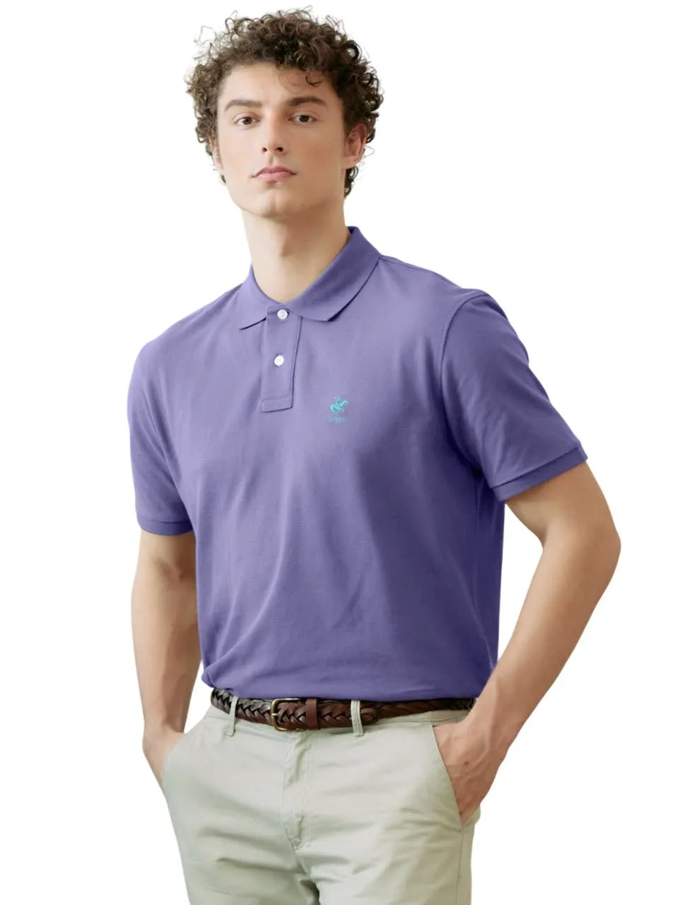 BEVERLY HILLS POLO CLUB Purple Men Polo Shirts Model BN21409 BEVERLY HILLS POLO CLUB Purple Men Polo Shirts Model BN21409