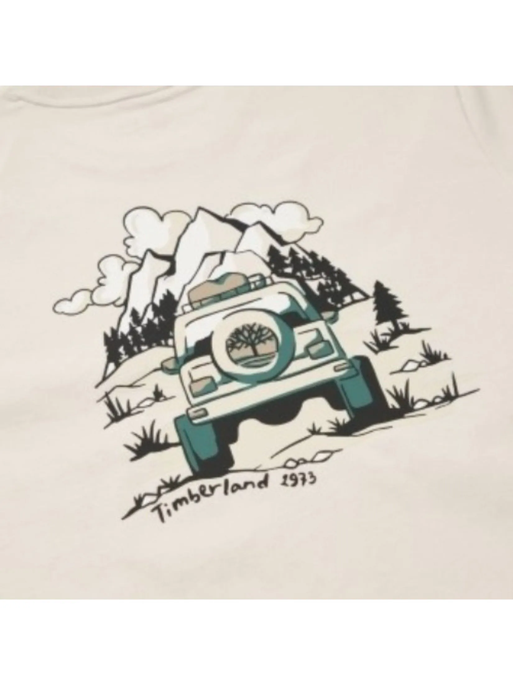 TIMBERLAND Men's Back Graphic Short Sleeve T-Shirt Neutral White Sand TIMBERLAND Men's Back Graphic Short Sleeve T-Shirt Neutral White Sand