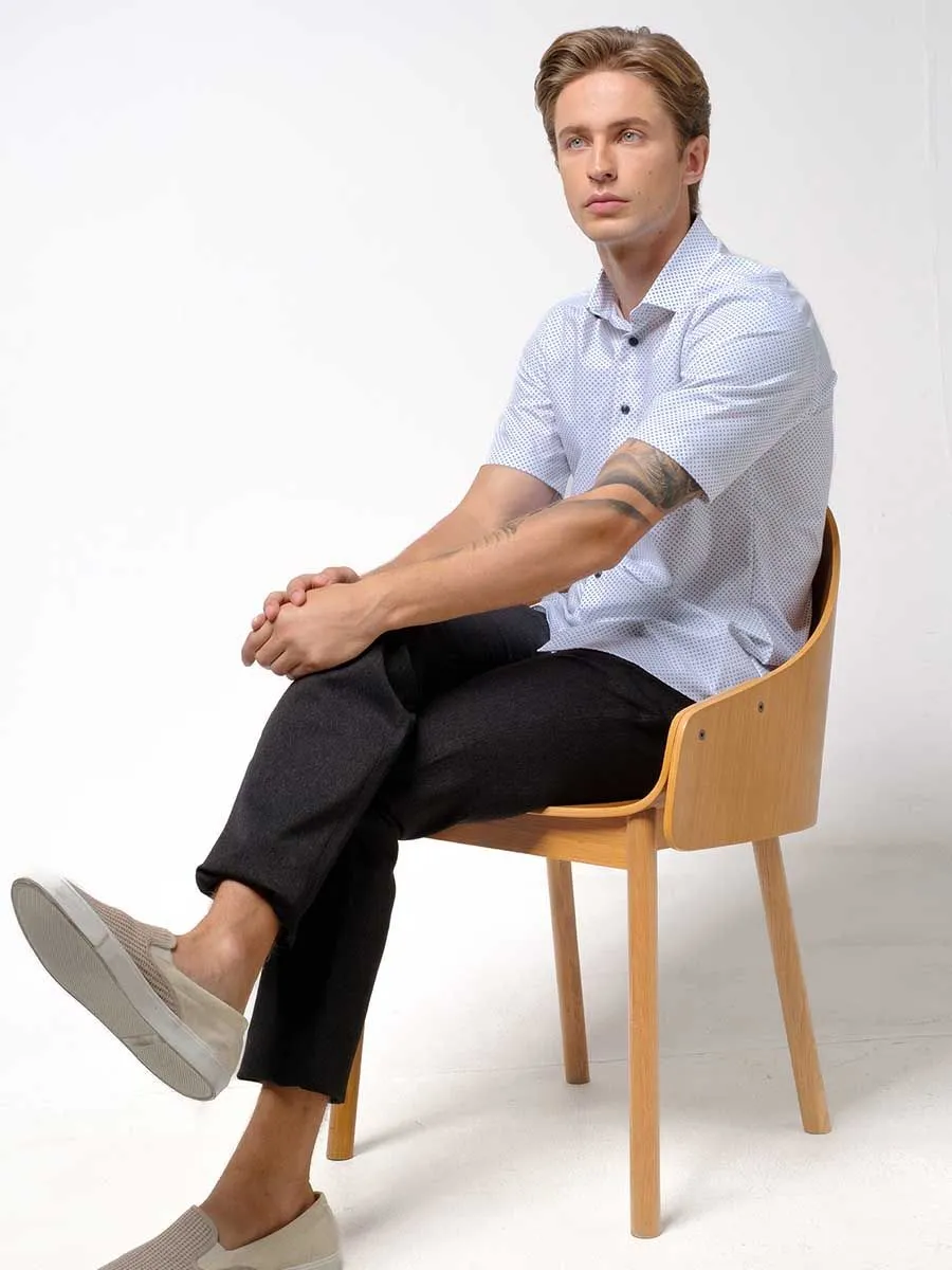 OLYMP MEN SHIRT  SHORT SLEEVES  CLAMATE CONTROL DYNAMIC FLEX  MODERN FIT  WHITE OLYMP MEN SHIRT  SHORT SLEEVES  CLAMATE CONTROL DYNAMIC FLEX  MODERN FIT  WHITE