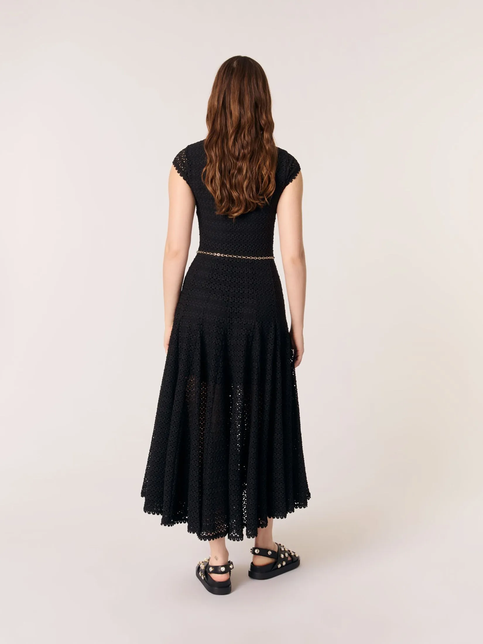 MAJE Women Maxi Dress Crochet-Knit MAJE Women Maxi Dress Crochet-Knit