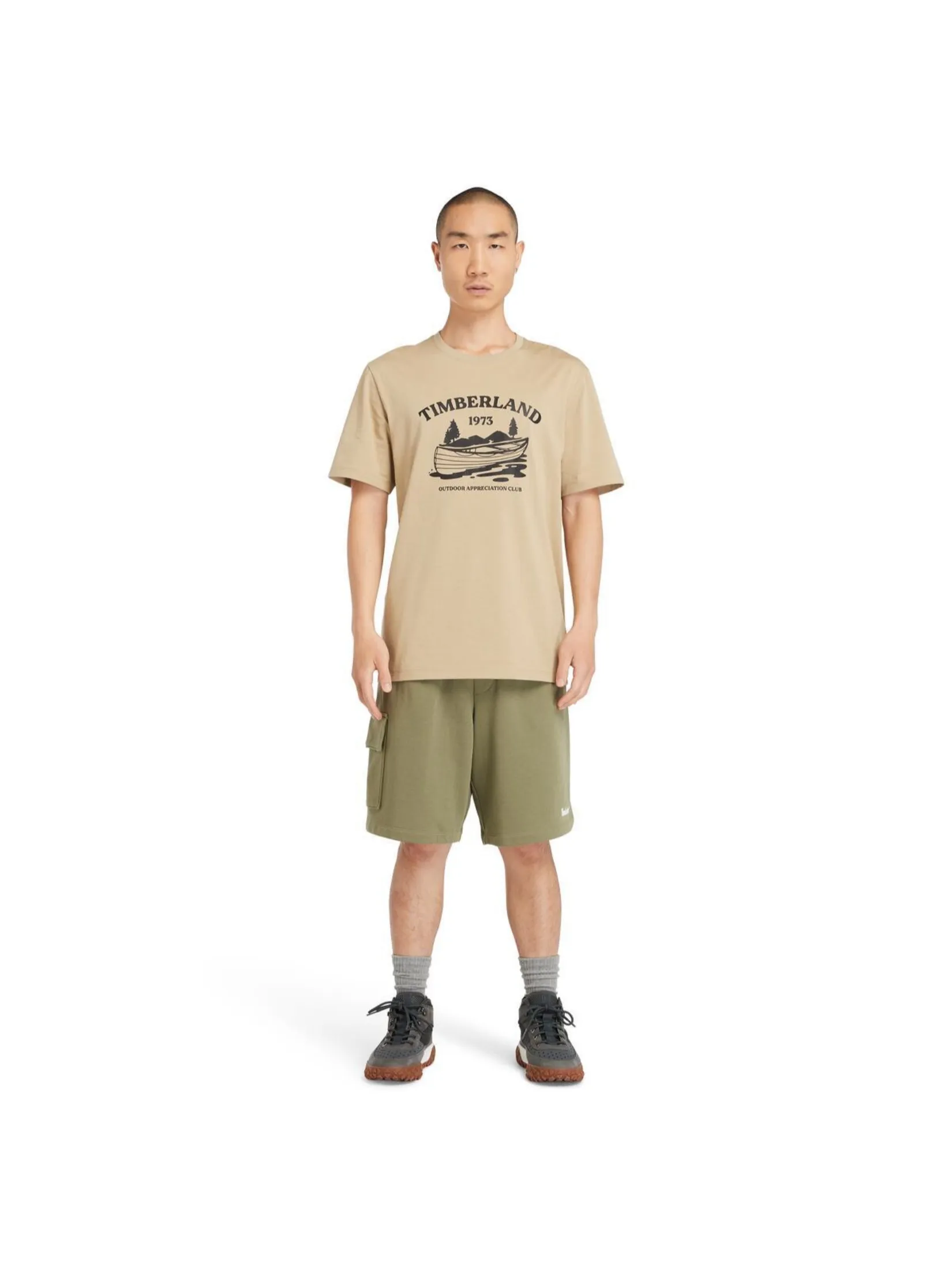 TIMBERLAND Men s Outdoor Graphic Short T-SHIRT Beige TIMBERLAND Men s Outdoor Graphic Short T-SHIRT Beige