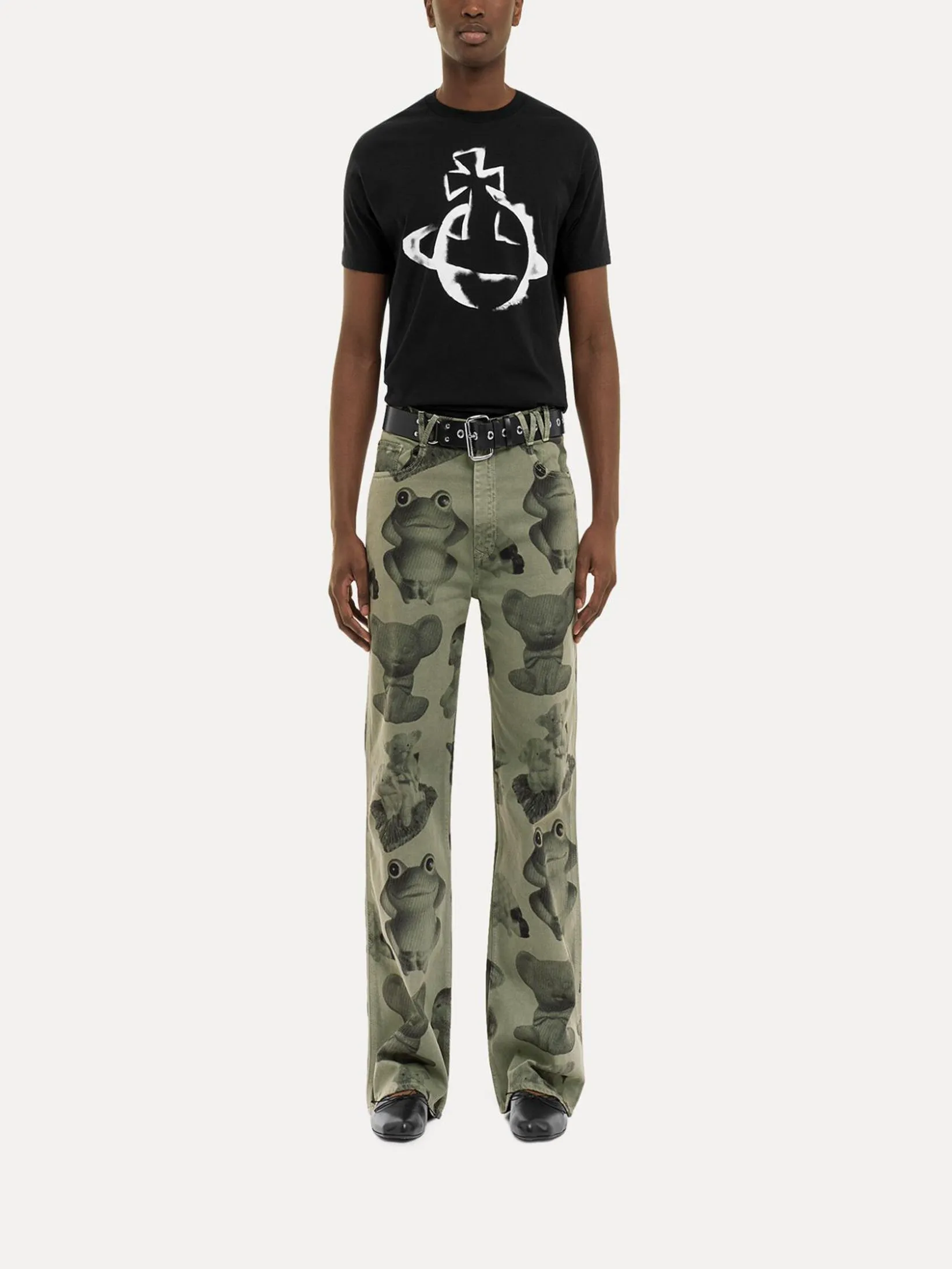 VIVIENNE WESTWOOD Men Stencil T-Shirt Short Sleeves Orb Classic Black