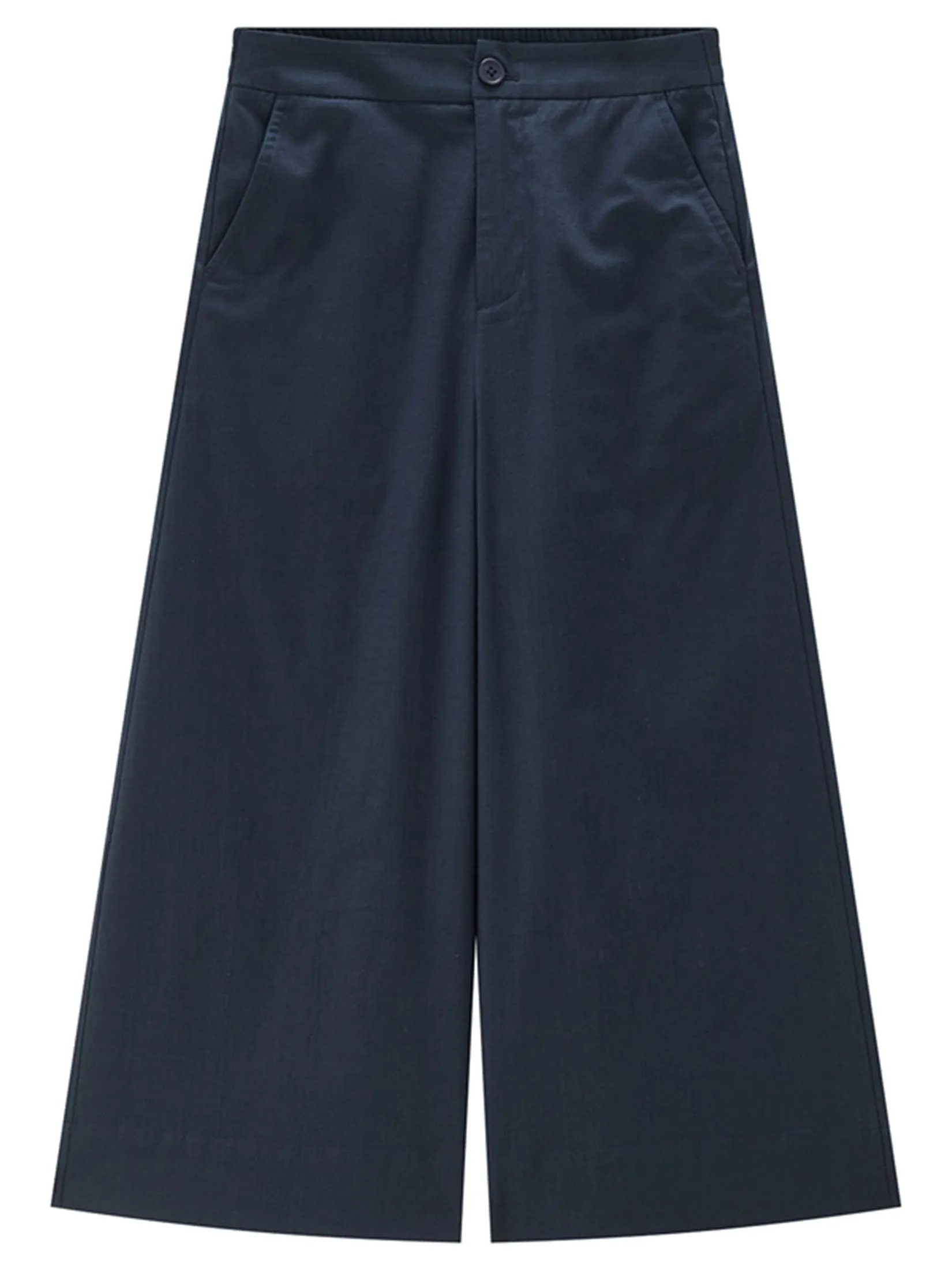 GIORDANO Women's Online Exclusive Wide-Leg Cropped Pants Night Blue GIORDANO Women's Online Exclusive Wide-Leg Cropped Pants Night Blue