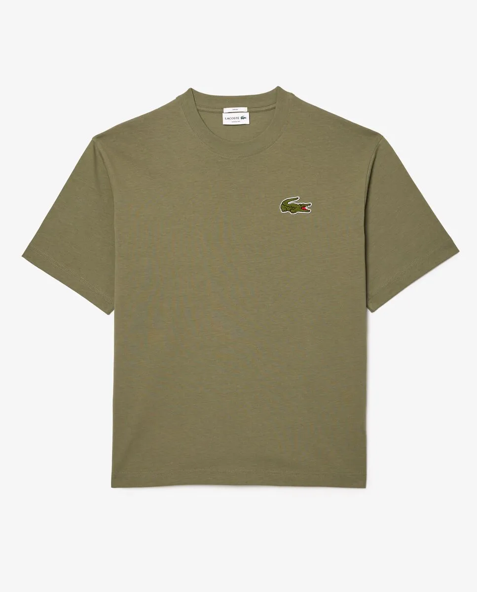 LACOSTE Loose Fit Heavy Cotton Badge T-shirt Green LACOSTE Loose Fit Heavy Cotton Badge T-shirt Green