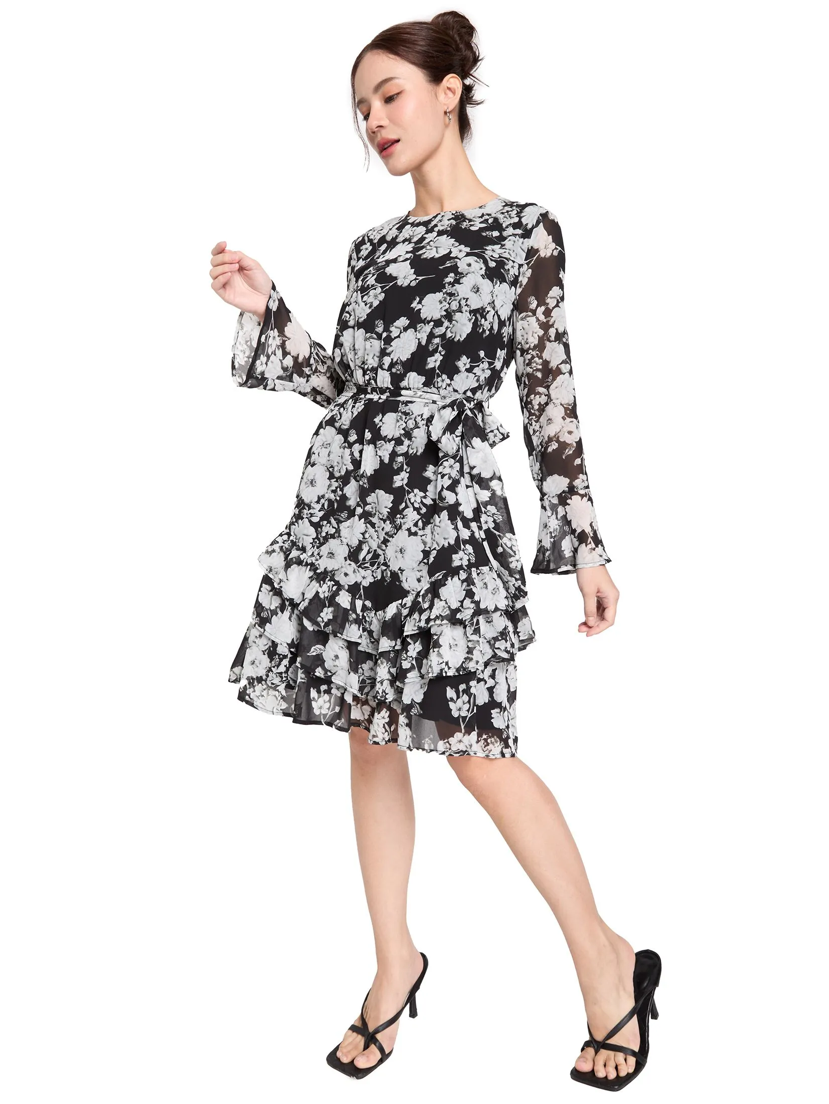 FOF Women Dress Flare Skirt Black FOF Women Dress Flare Skirt Black