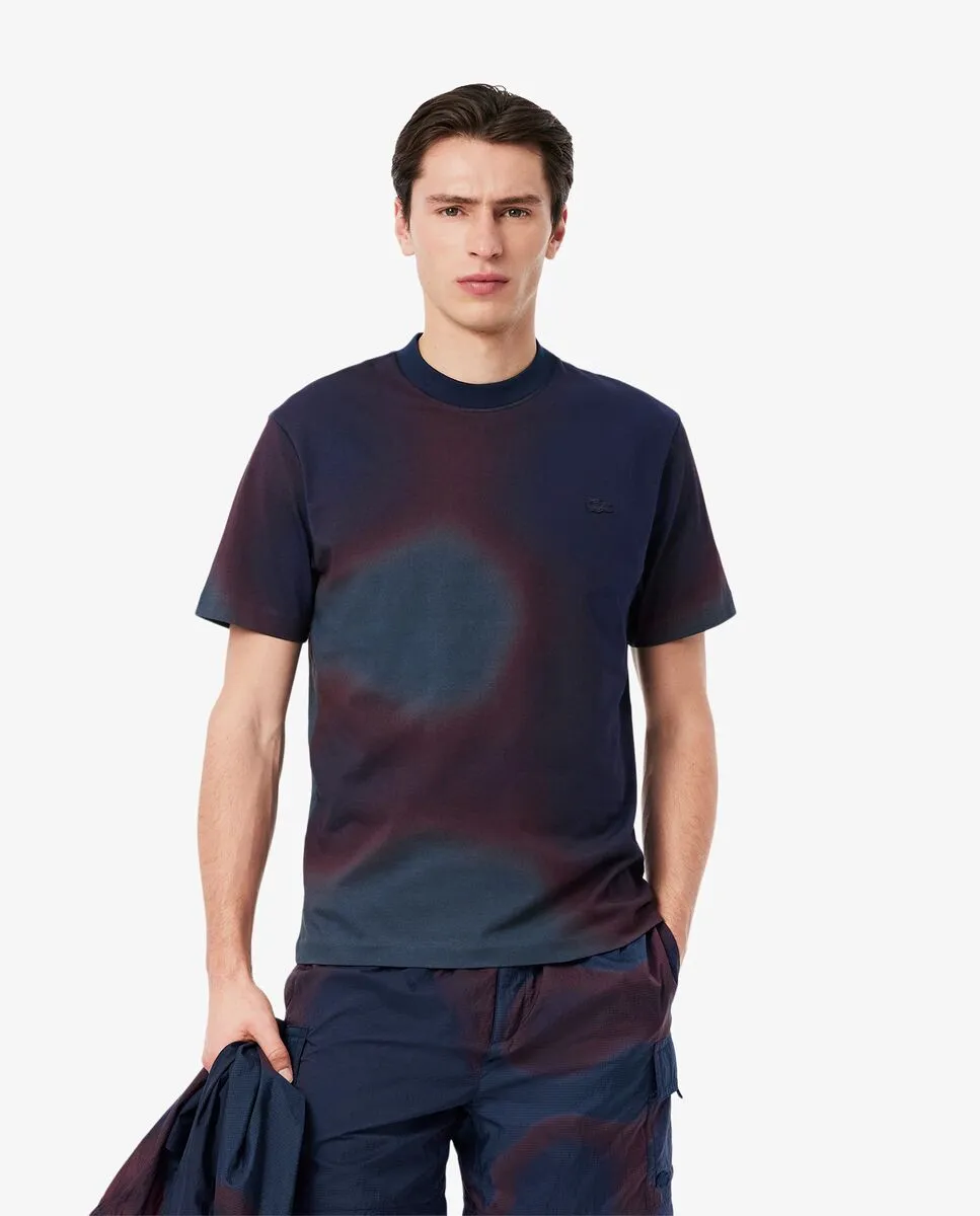 LACOSTE Ombr  Print Jersey T-Shirt Blue LACOSTE Ombr  Print Jersey T-Shirt Blue