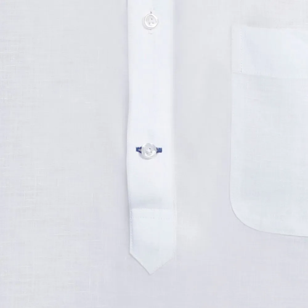 BROWNE & CO. White Linen Long Sleeves Shirt BROWNE & CO. White Linen Long Sleeves Shirt